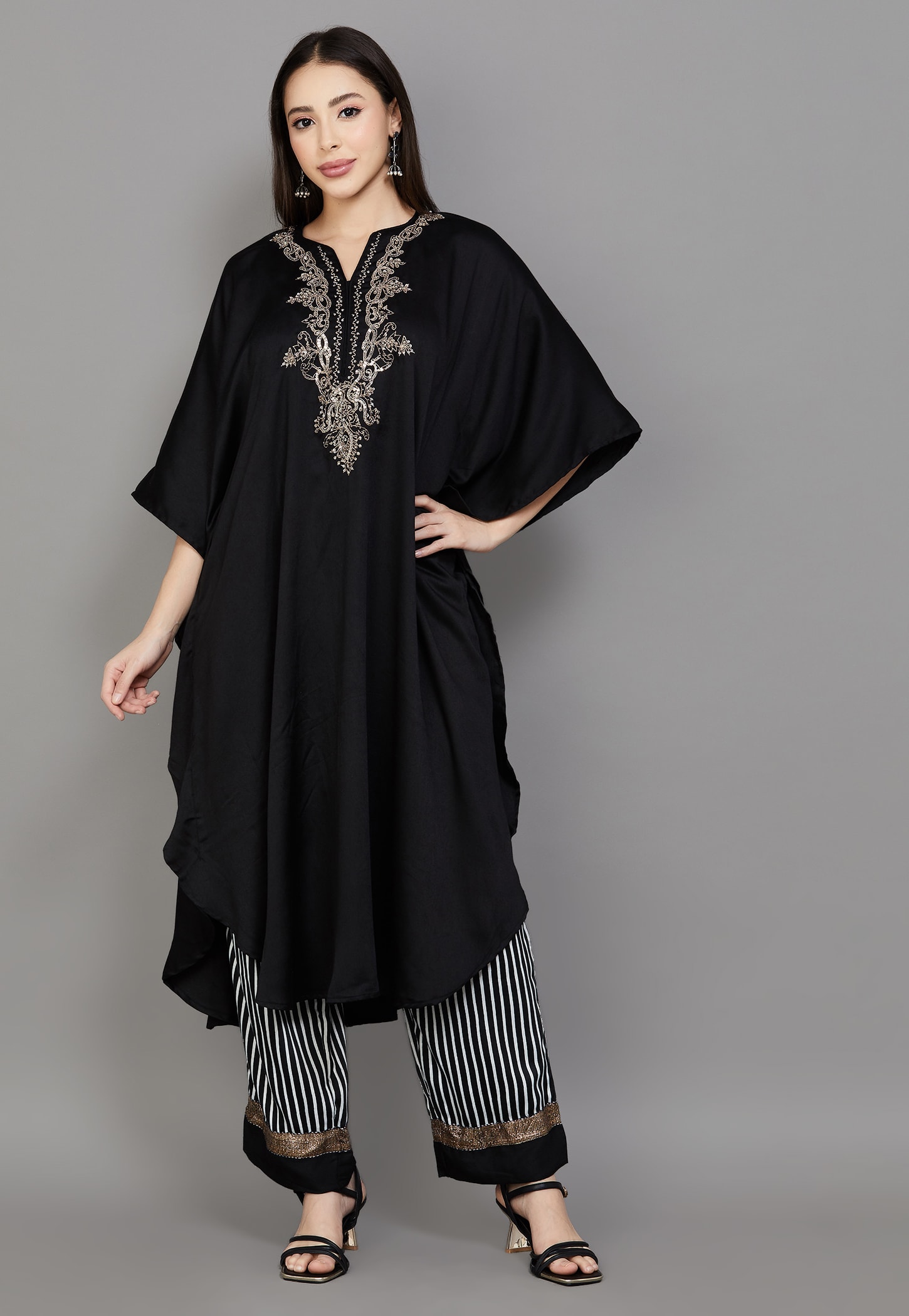 BIBA Embroidered Kaftan Kurta Set-picture-32