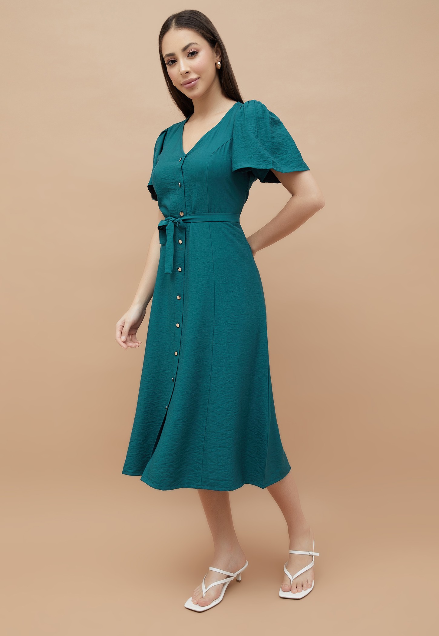 CODE Solid Midi Dress-picture-48