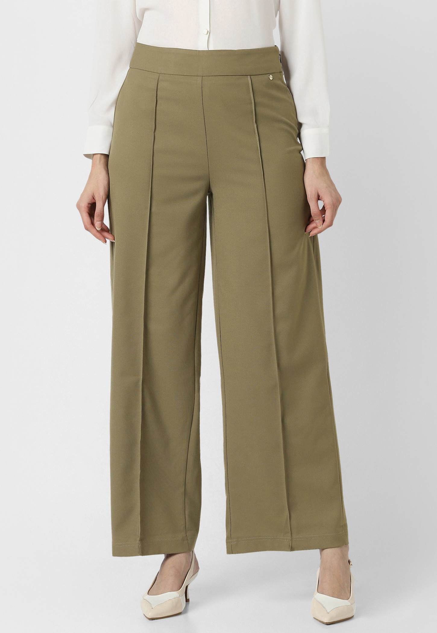 VAN HEUSEN Solid Wide Leg Trousers-picture-38