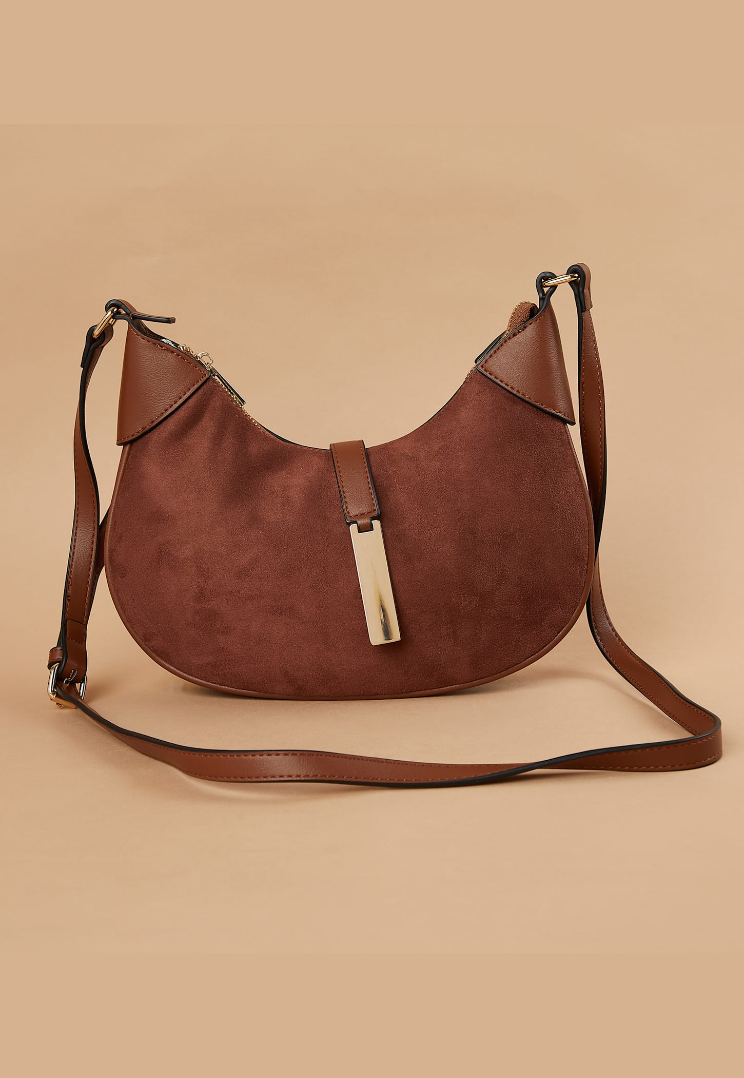 CODE Faux Suede Hobo Bag-image-29