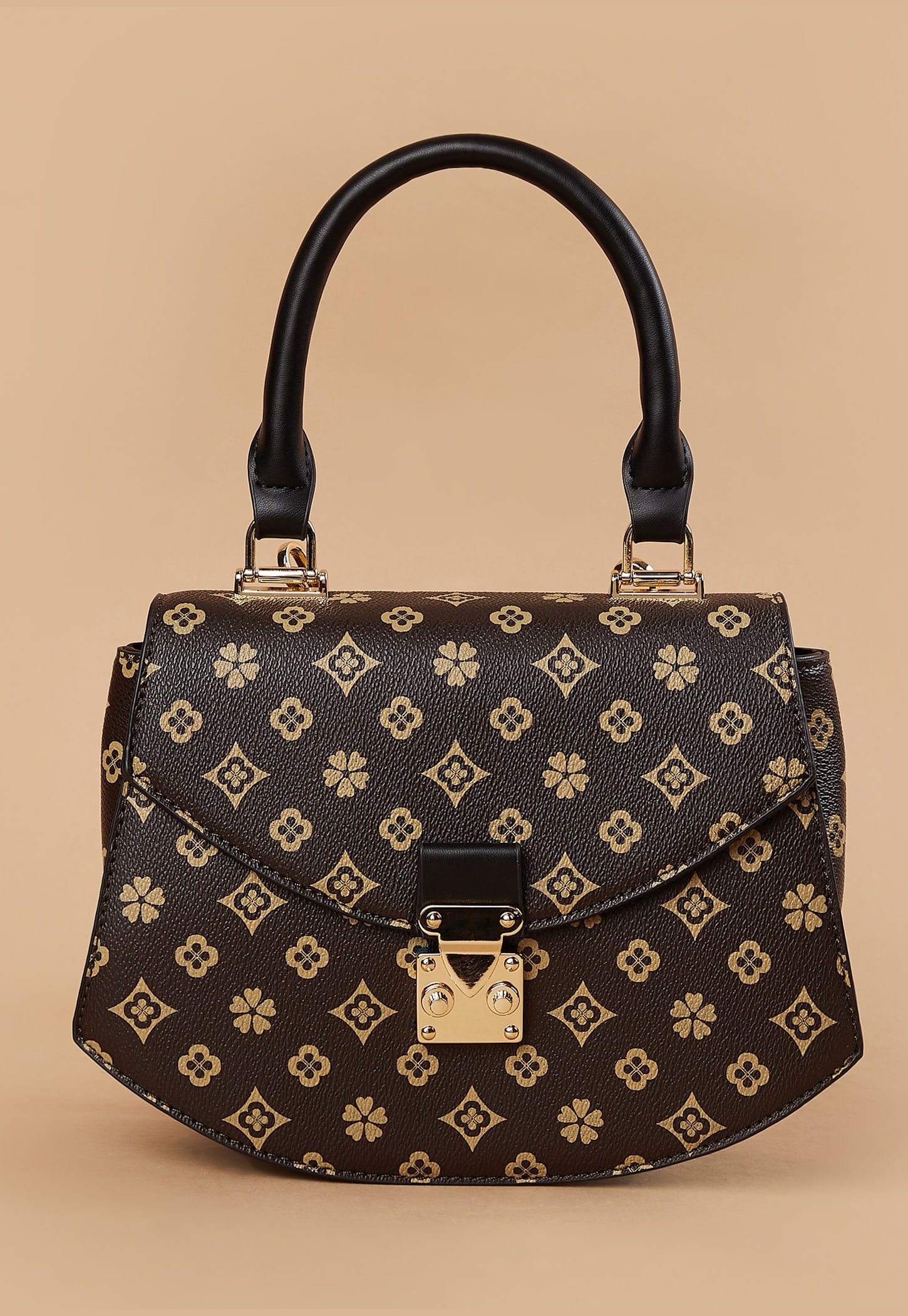 CODE Monogram Print Handheld Bag-image-13