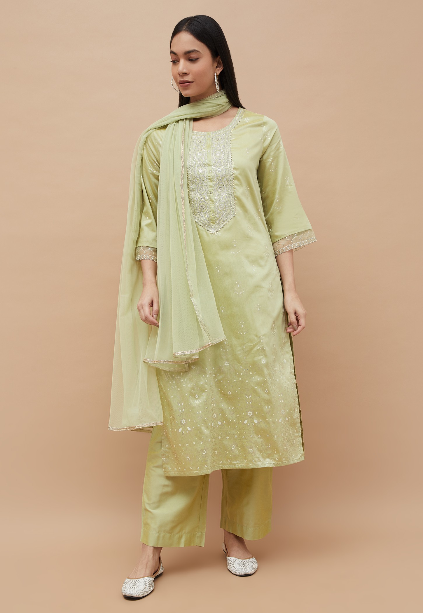MELANGE Embroidered Straight Kurta Set-picture-42