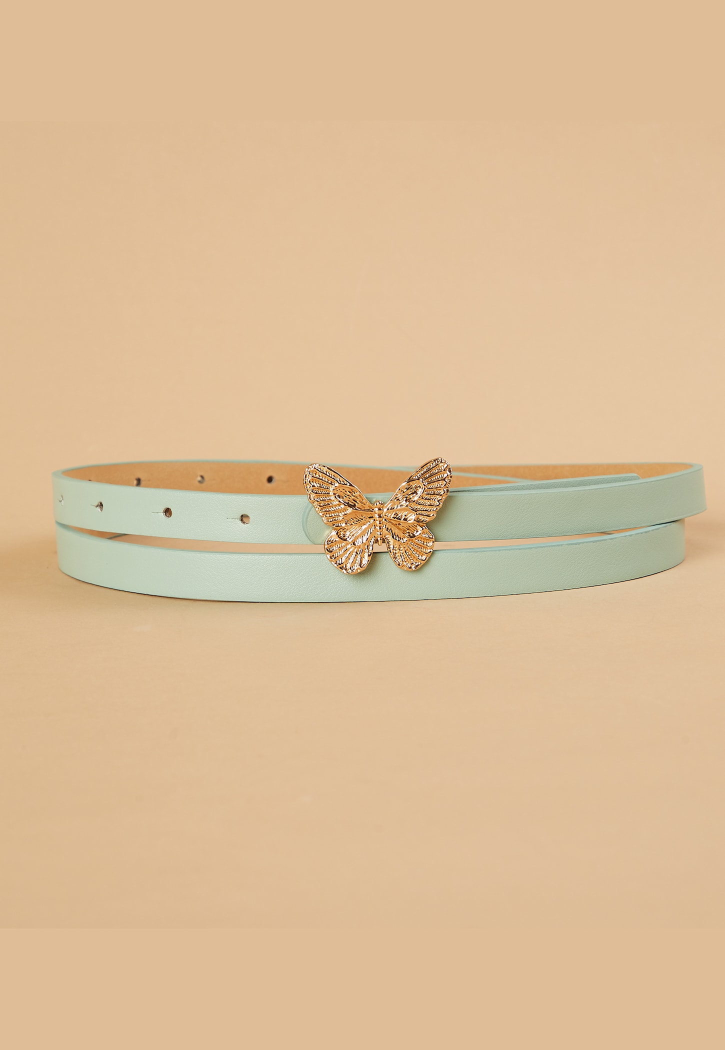 GINGER Solid Belt with Butterfly Buckle-image-3
