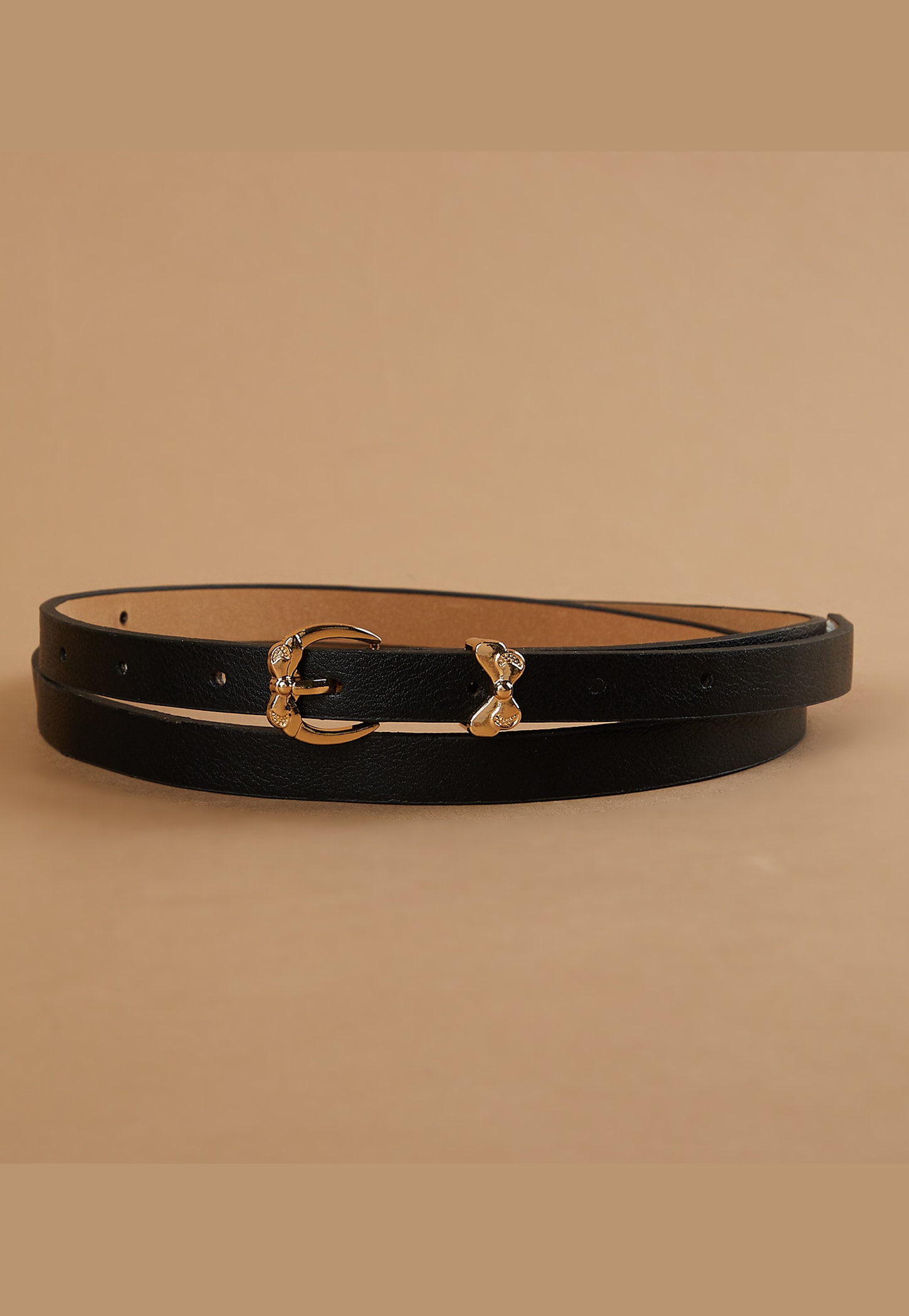GINGER Slim Belt with Bow Motif Buckle-picture-23
