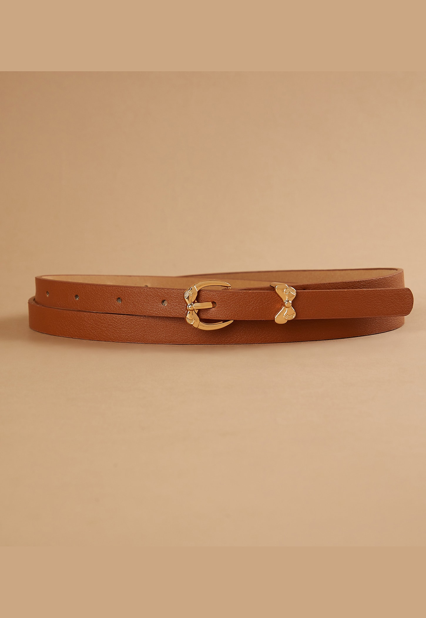 GINGER Slim Belt with Bow Motif Buckle-picture-41