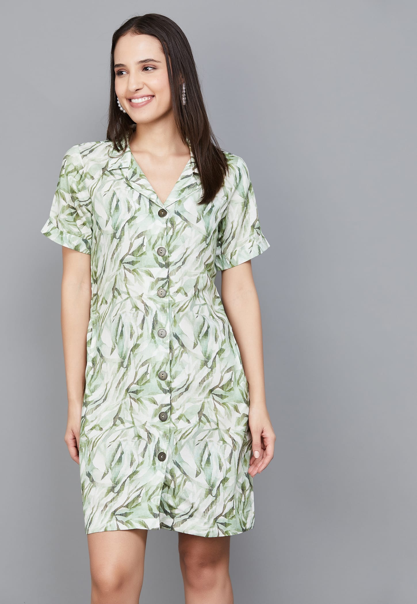 AND Botanical Print shirt Dress-picture-21