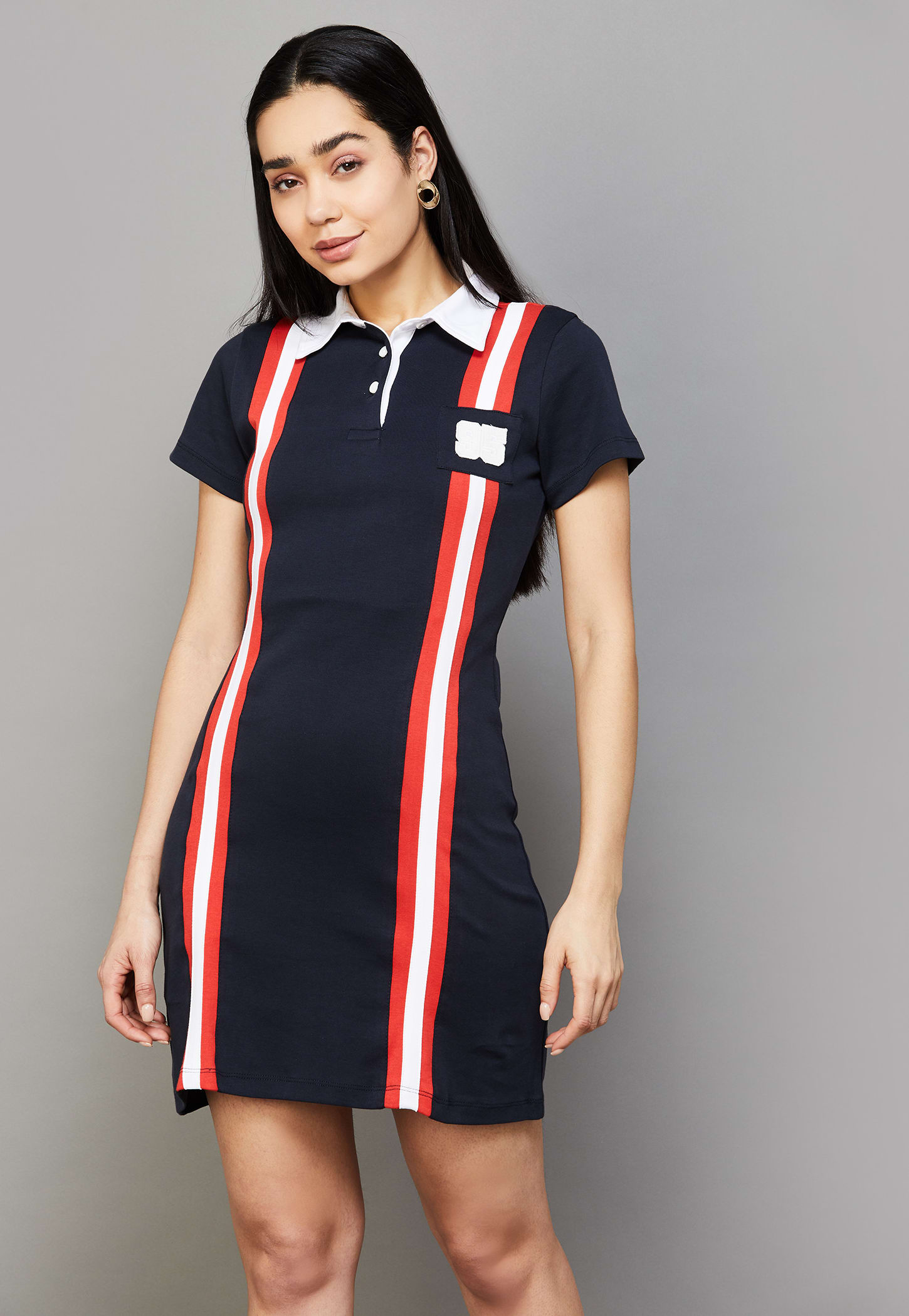 ONLY Striped Polo T-shirt Dress-picture-26
