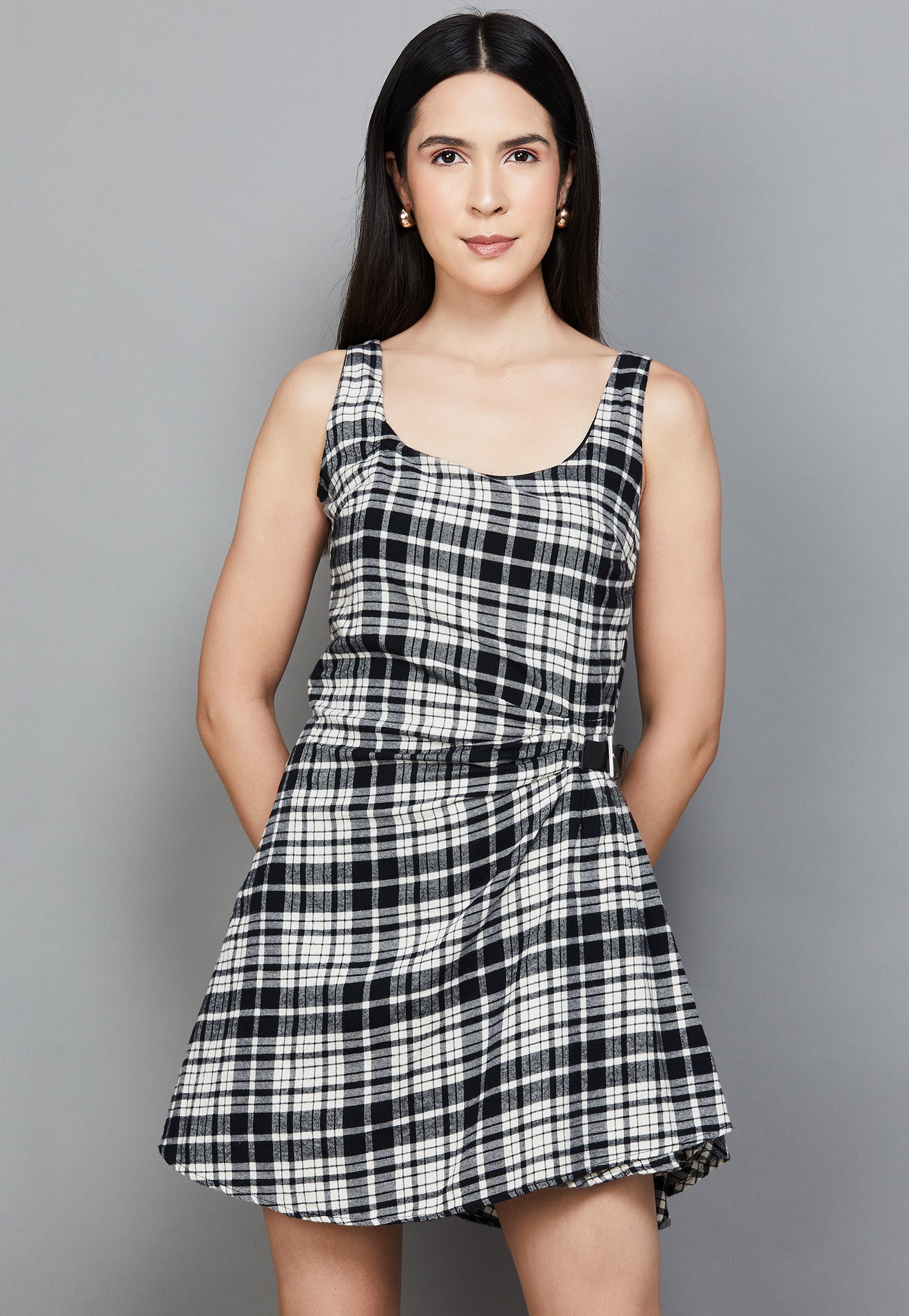 ONLY Checked A-line Dress-picture-54
