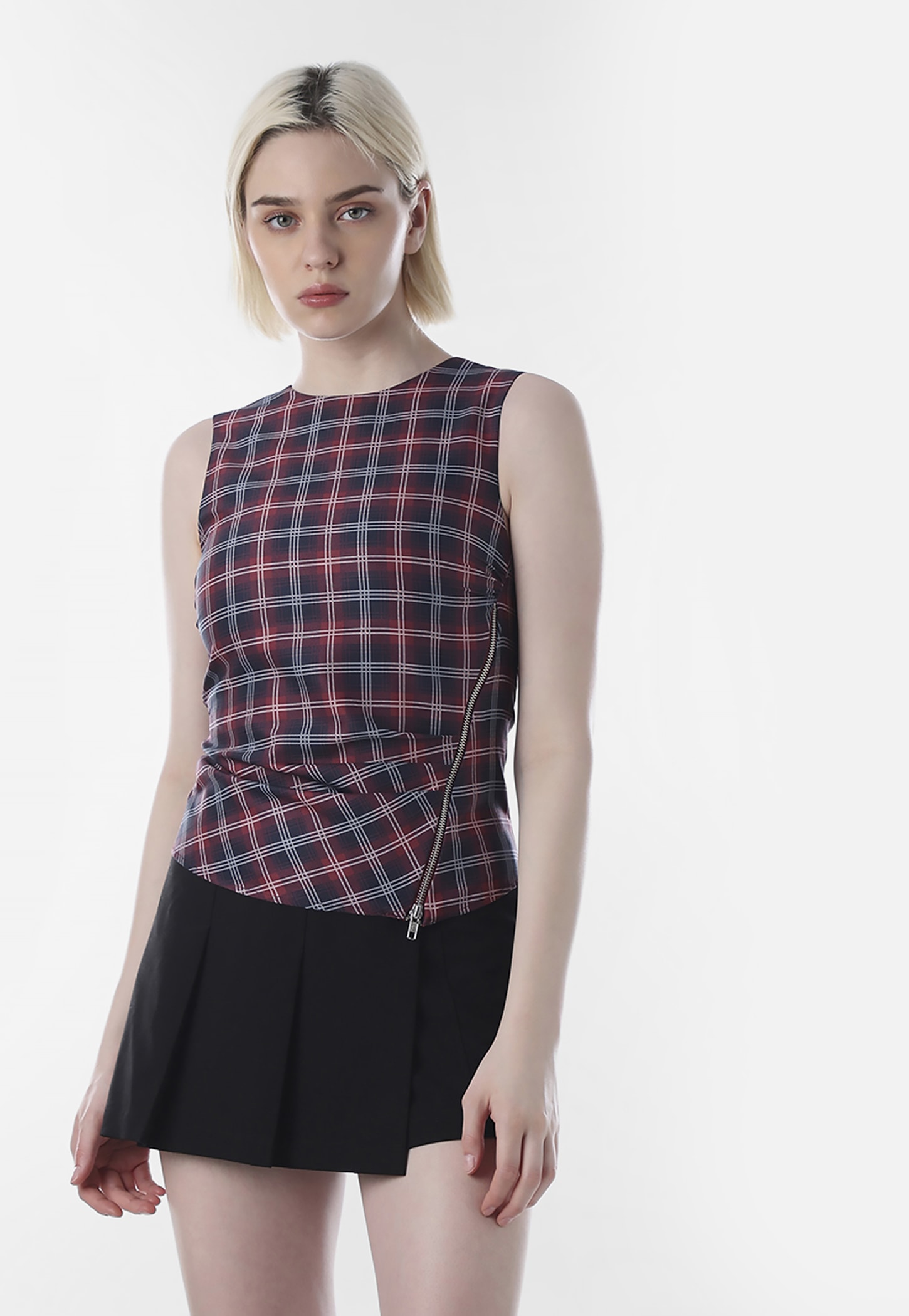 ONLY Checked Side Zip Top-picture-12