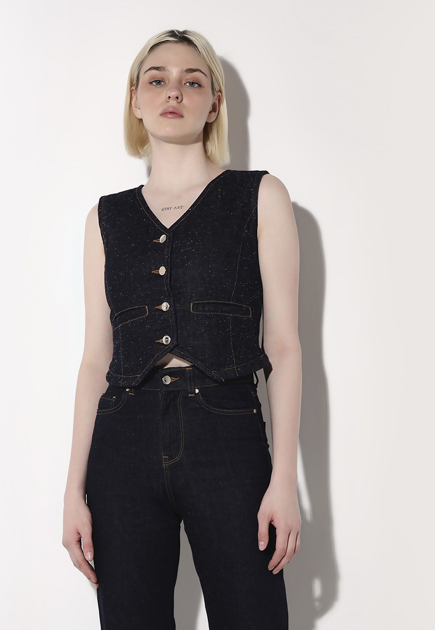 ONLY Washed Denim Waistcoat-picture-52