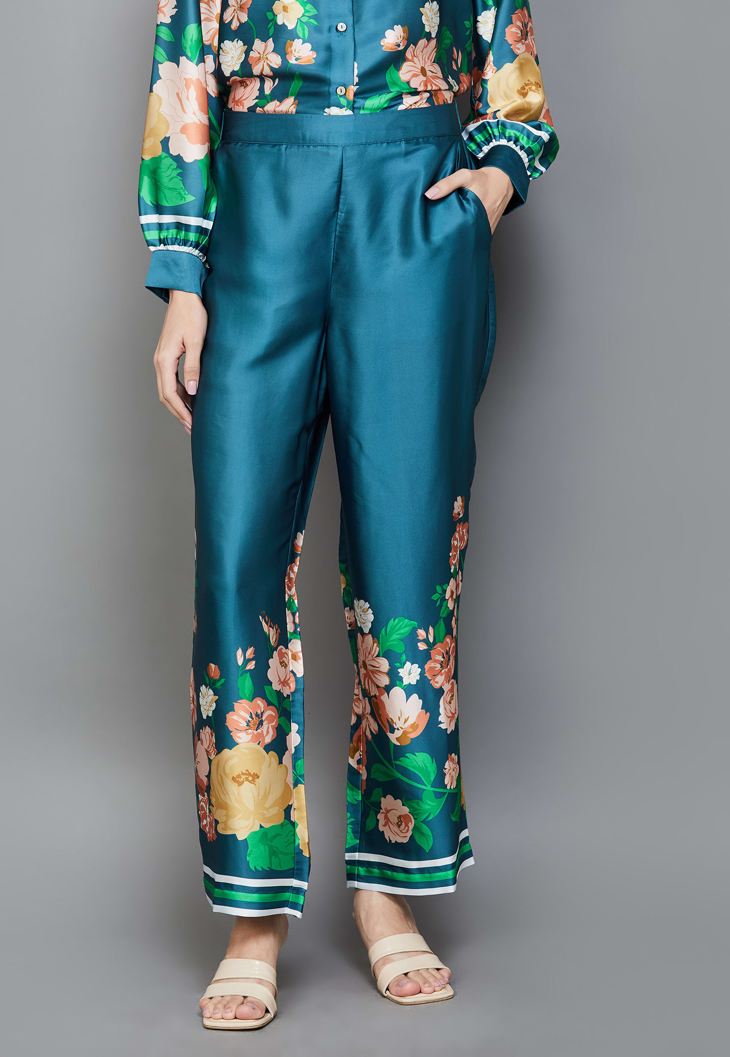 VERO MODA Floral Print Wide Leg Trousers-picture-55