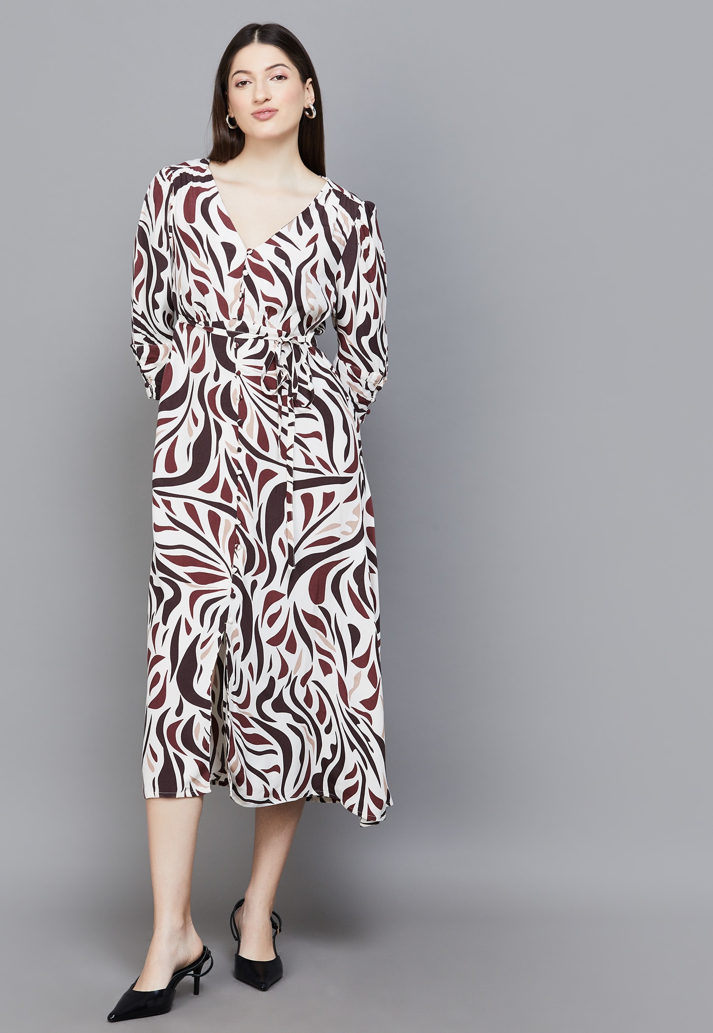 VERO MODA Abstract Print Midi Dress-picture-51