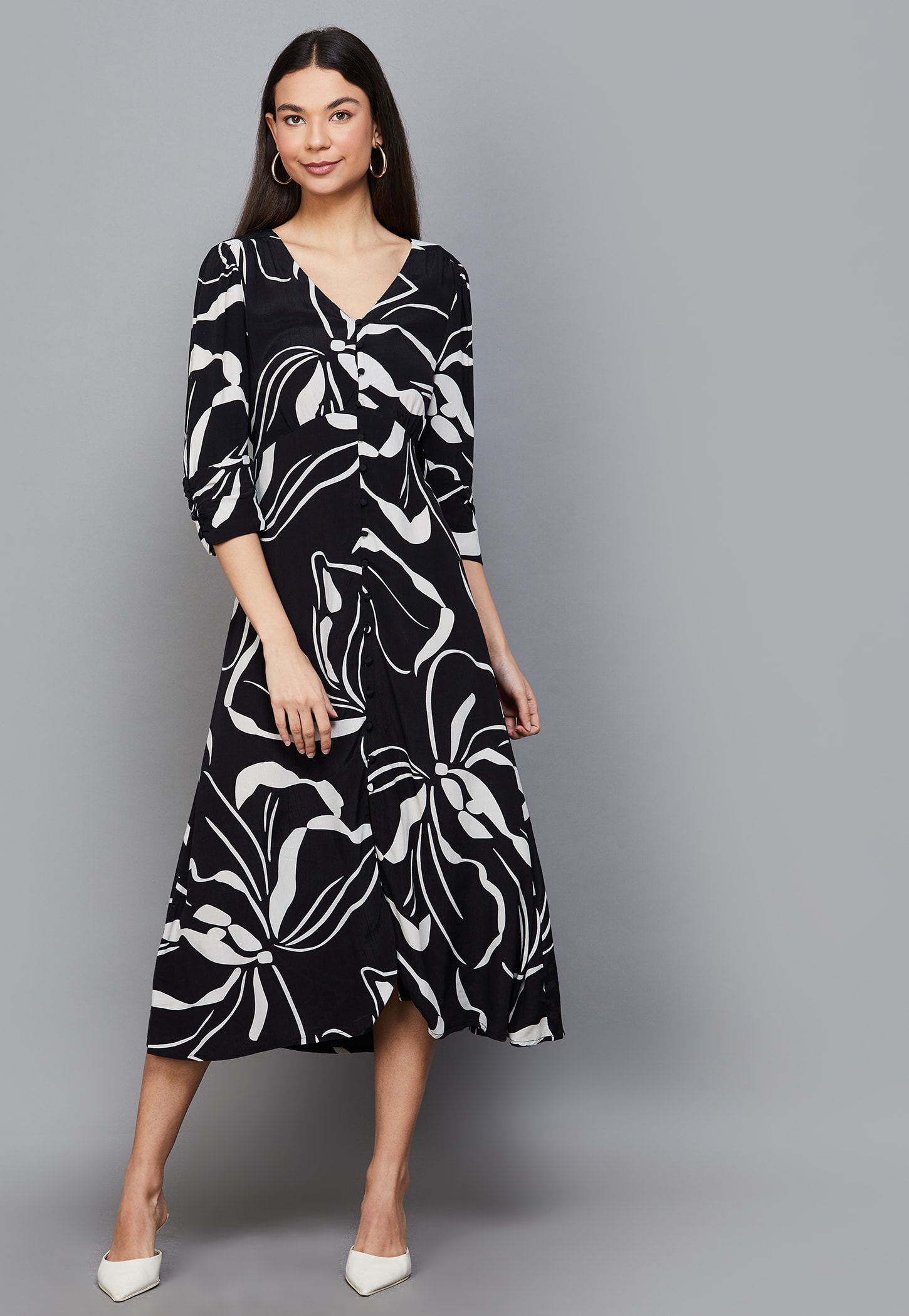 VERO MODA Abstract Print Midi Dress-picture-27