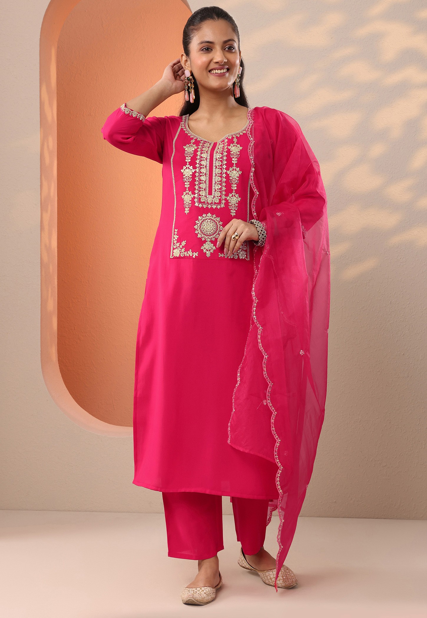 LIBAS Embroidered Straight Kurta Set-picture-35