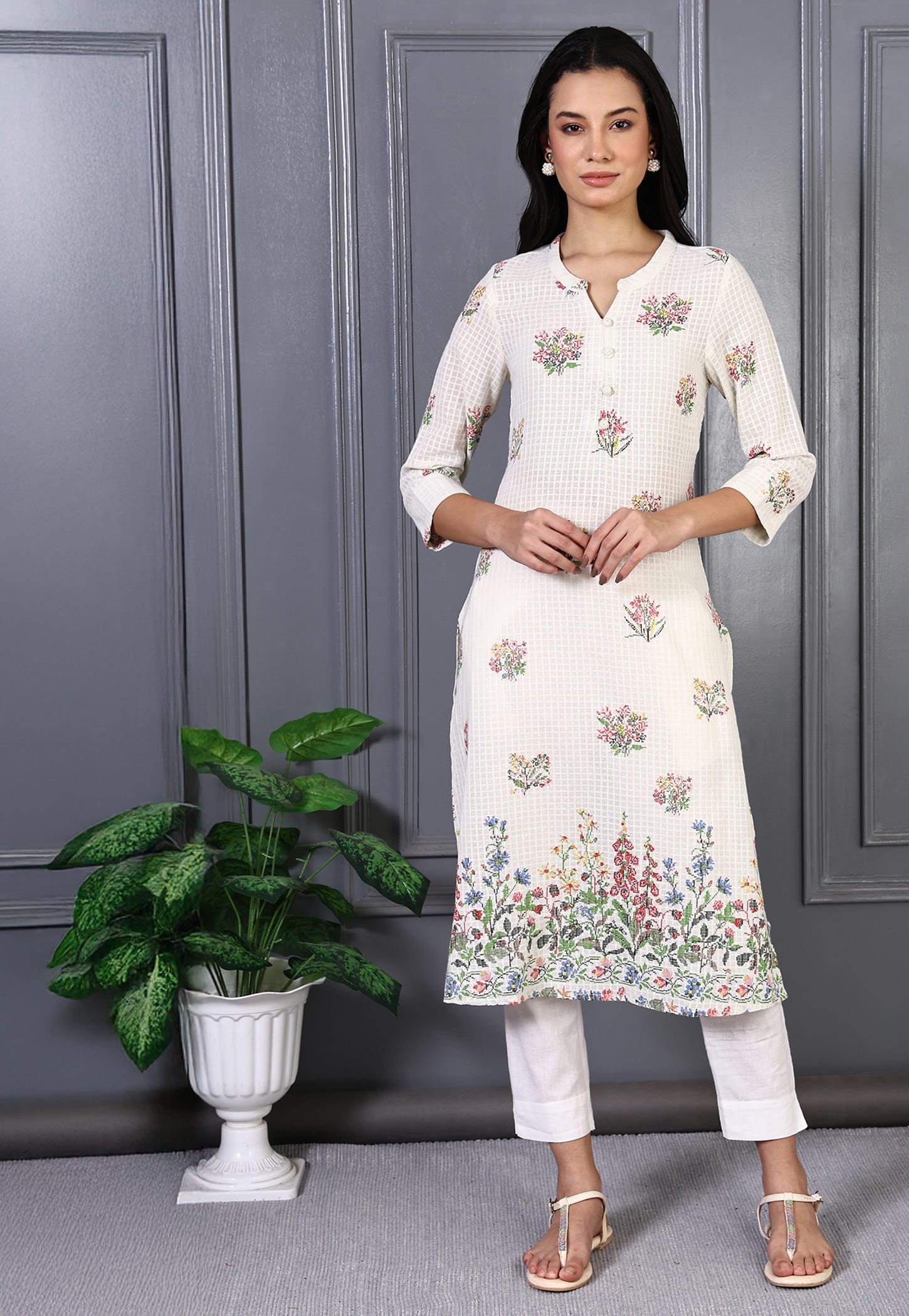 W Floral Print Straight Kurta-picture-34