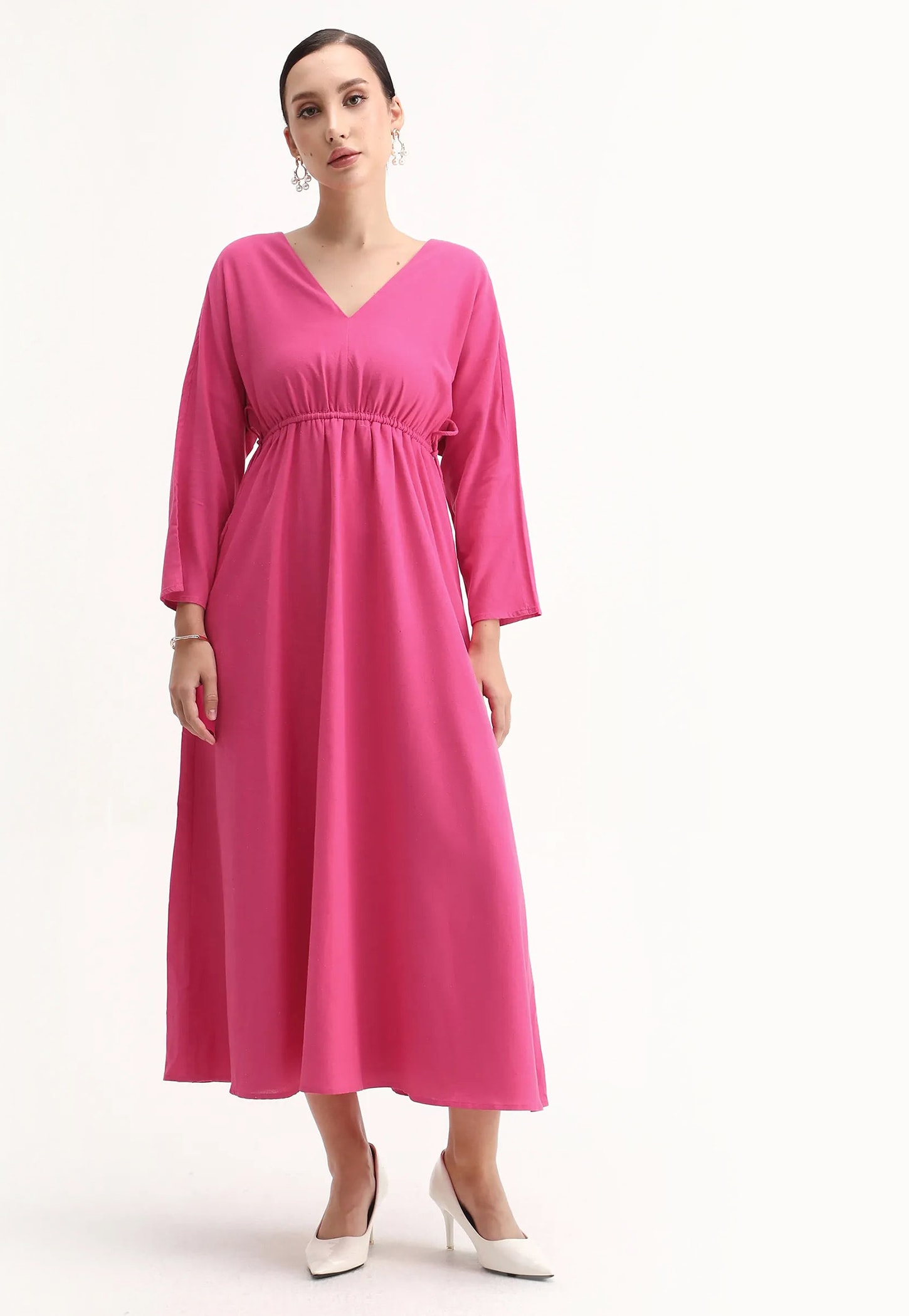 RAREISM Solid Fit & Flare Dress-image-0
