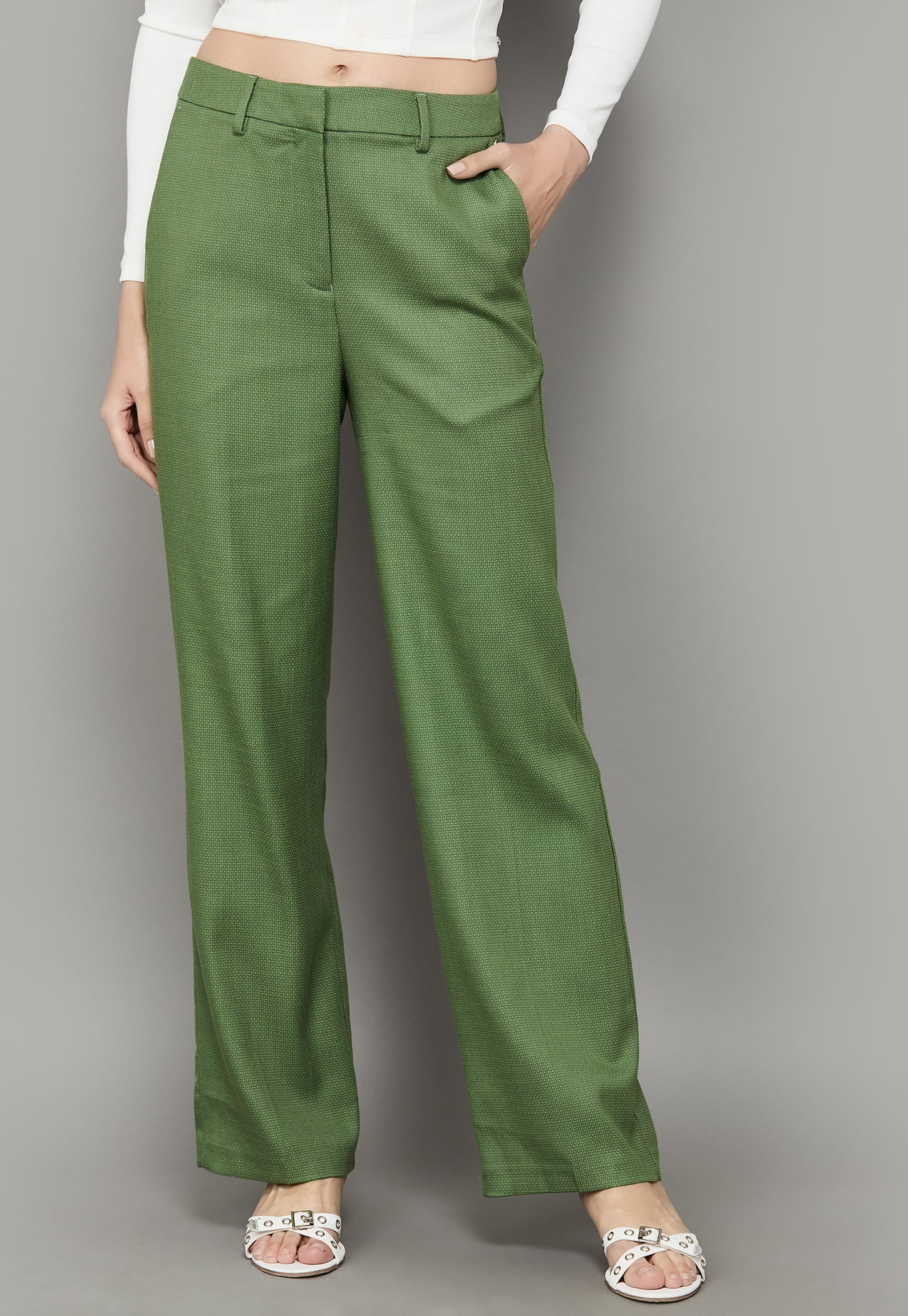 VAN HEUSEN Woven Flat Front Trousers-picture-21