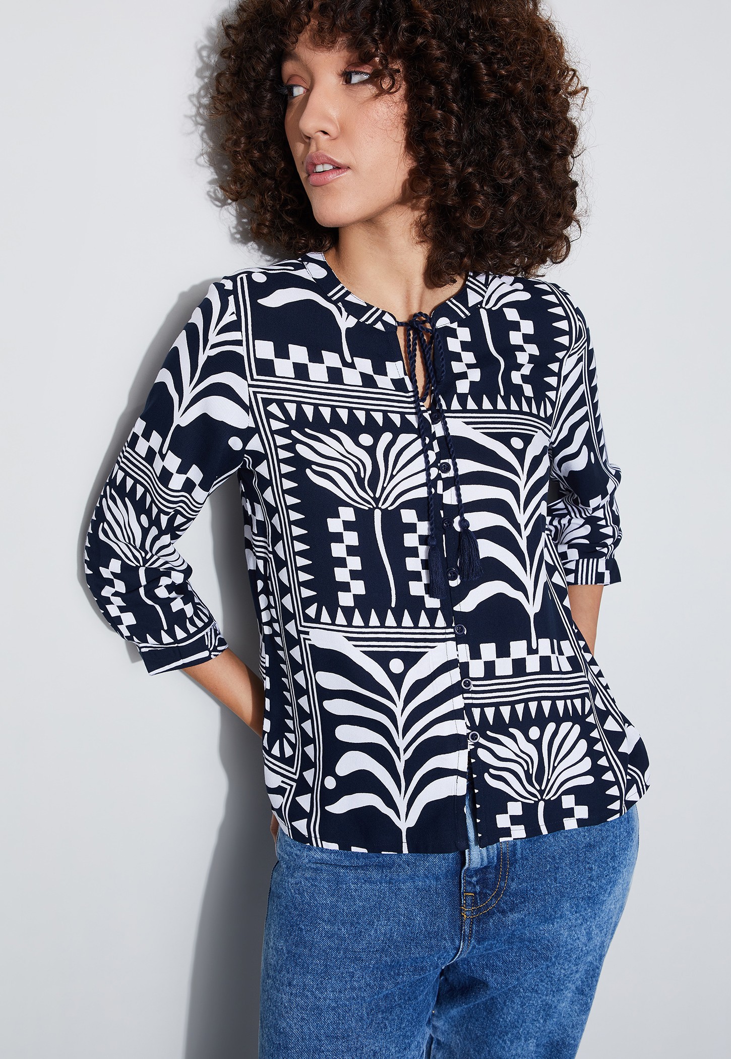 FAME FOREVER Abstract Print Shirt-Style Top-picture-52