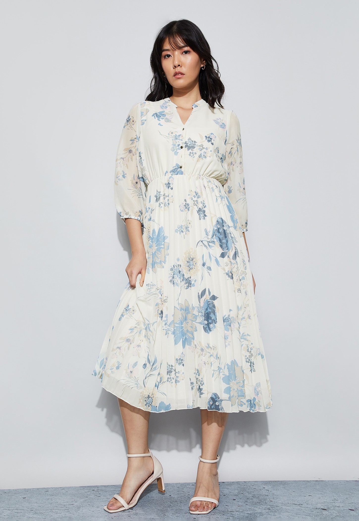 CODE Floral Print Fit & Flare Dress-picture-39