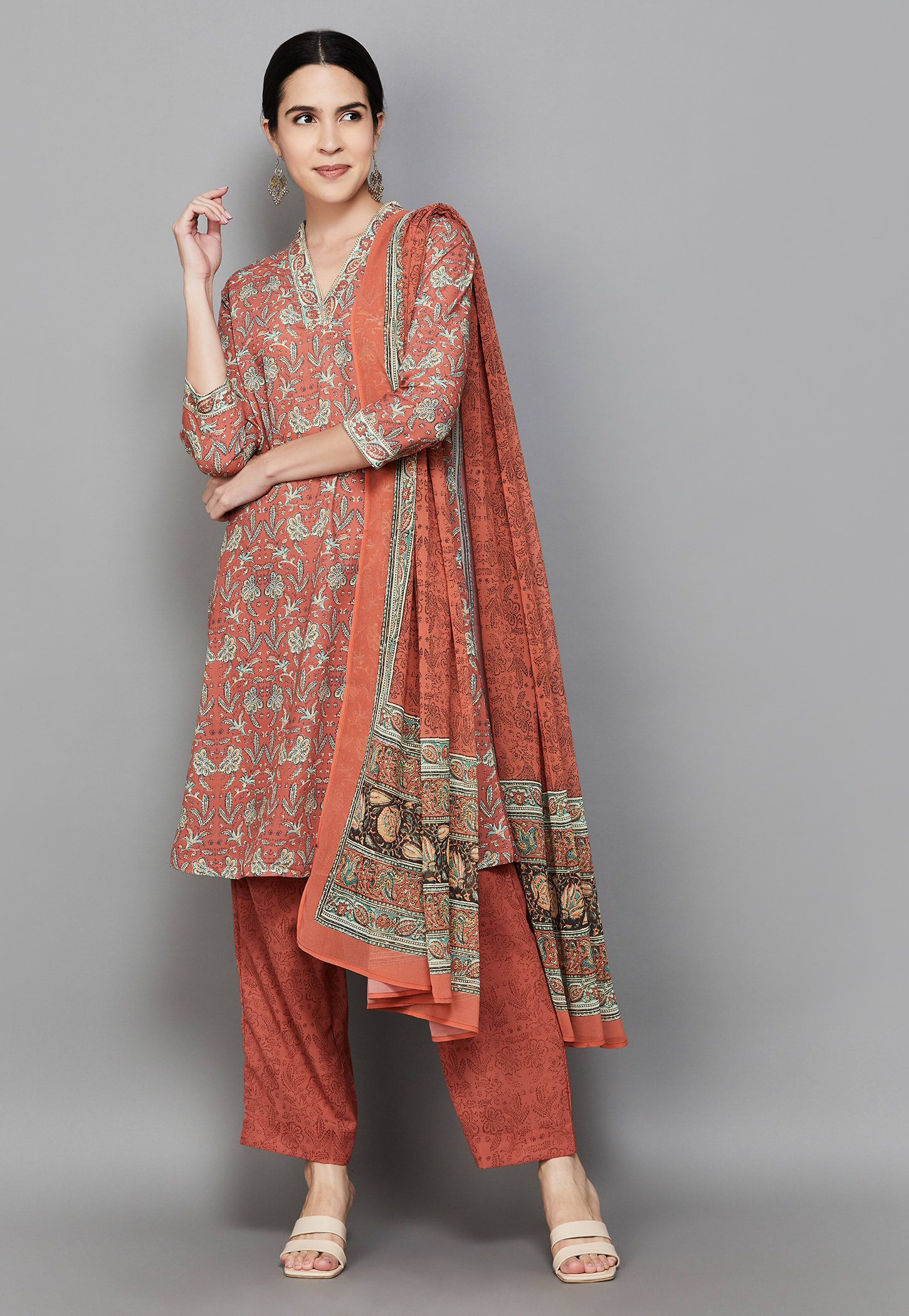 BIBA Floral Print Straight Kurta Set-picture-53