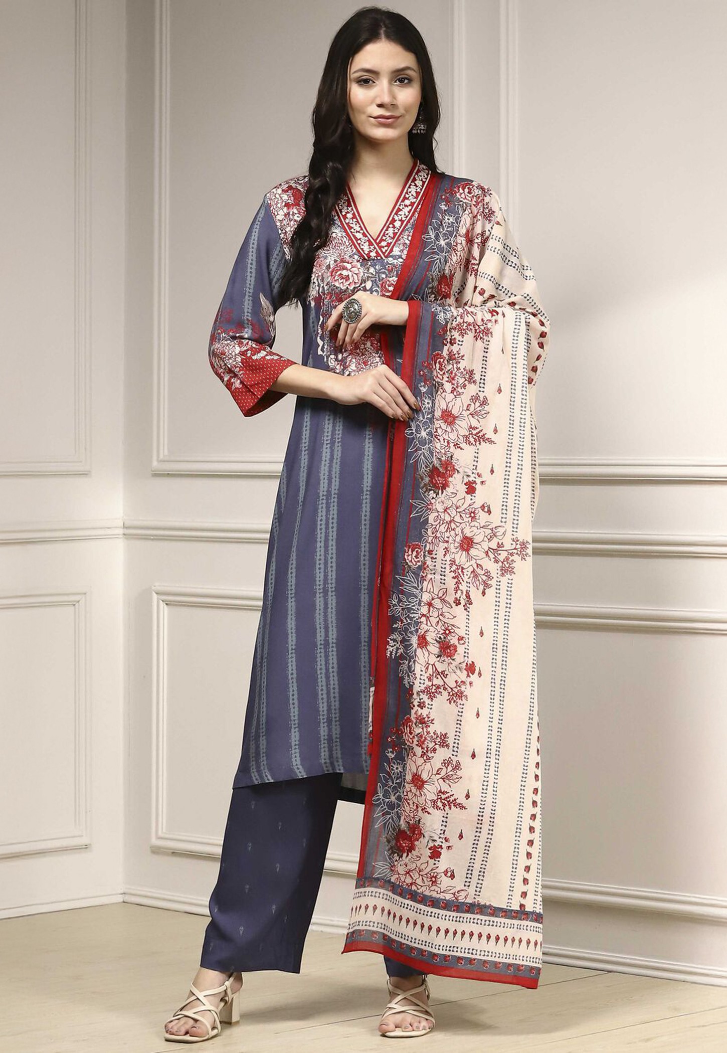 BIBA Floral Print Straight Kurta Set-picture-48
