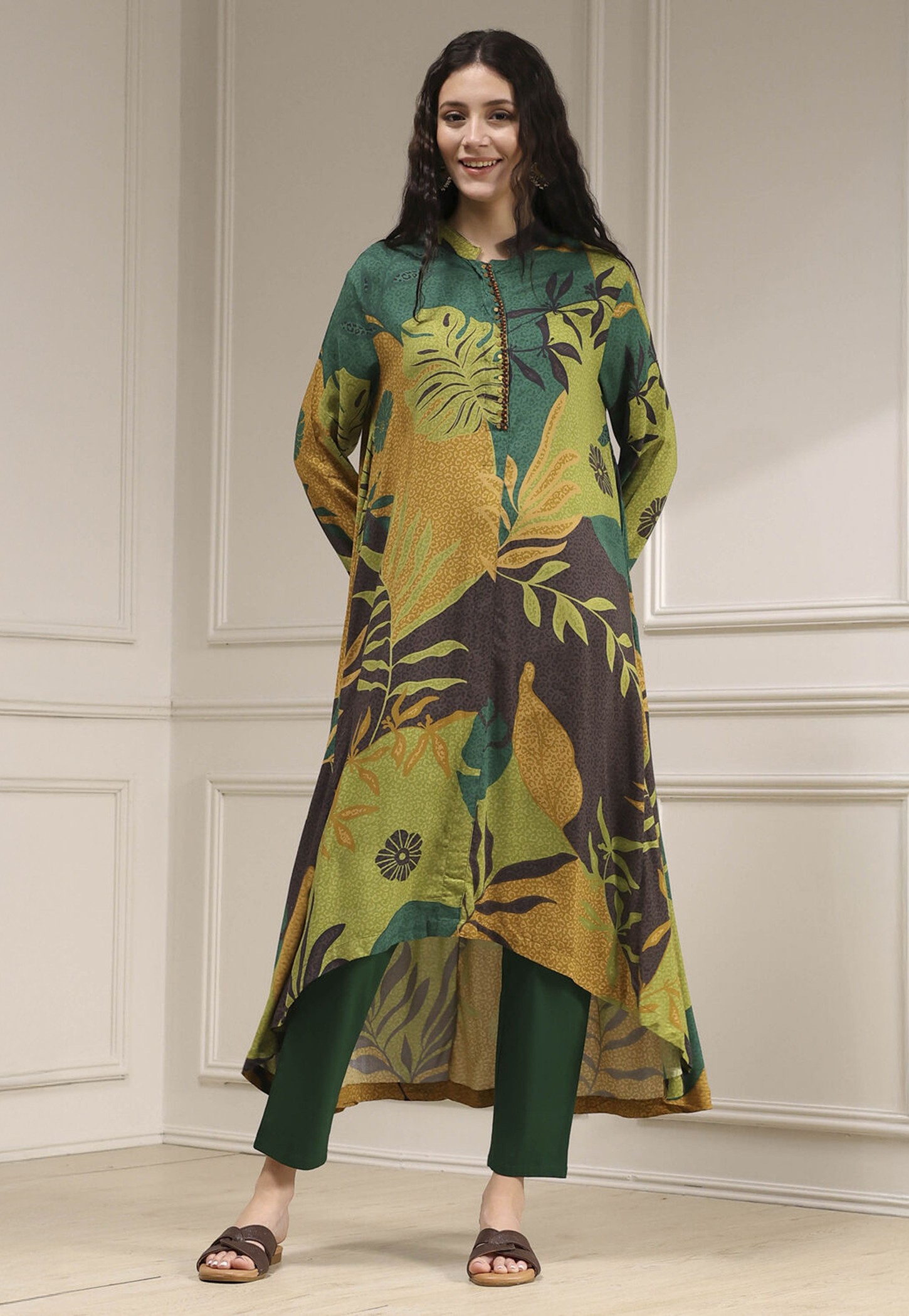 BIBA Floral Print High-Low Kurta-picture-13