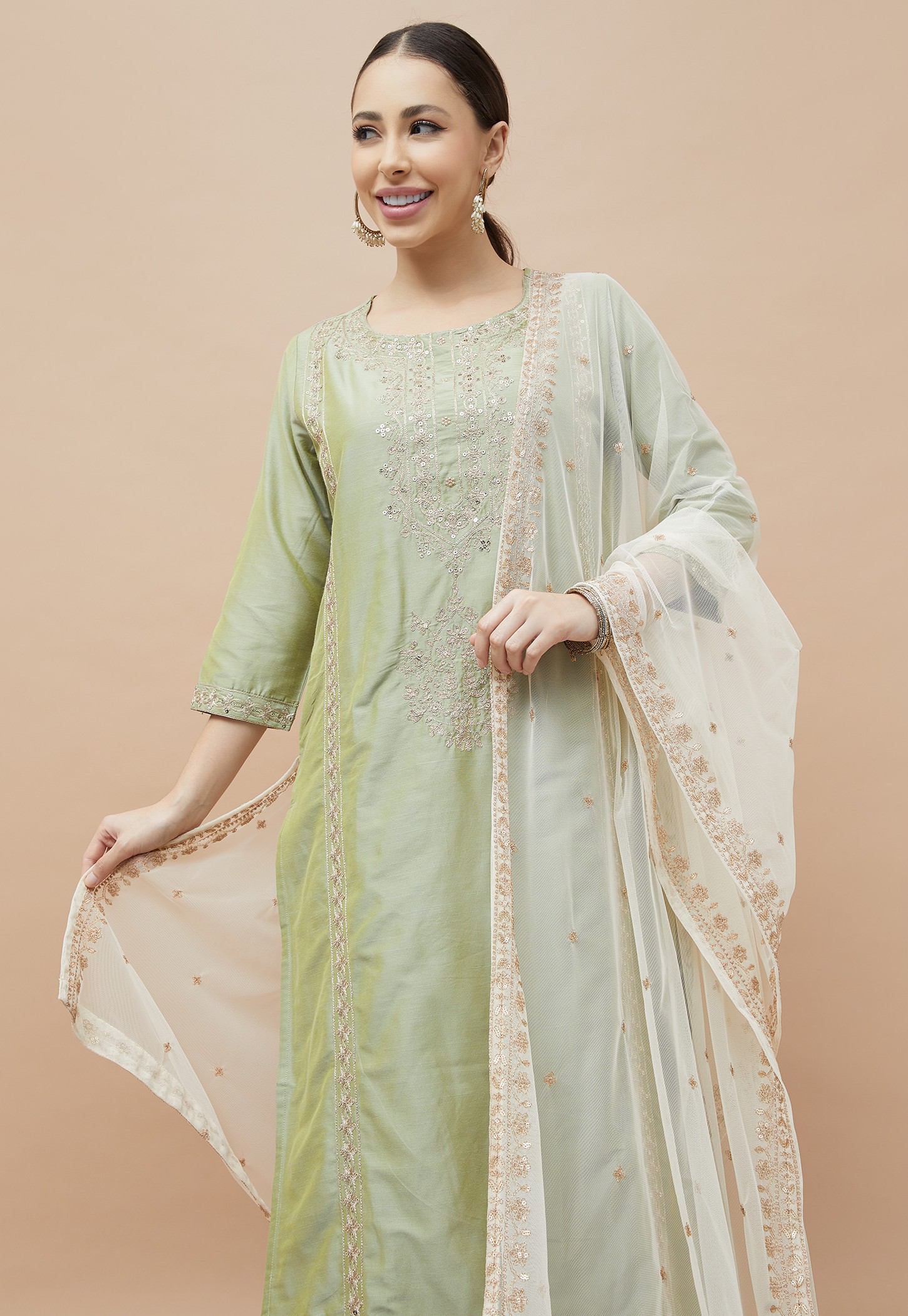 MELANGE Embroidered Dupatta-picture-52