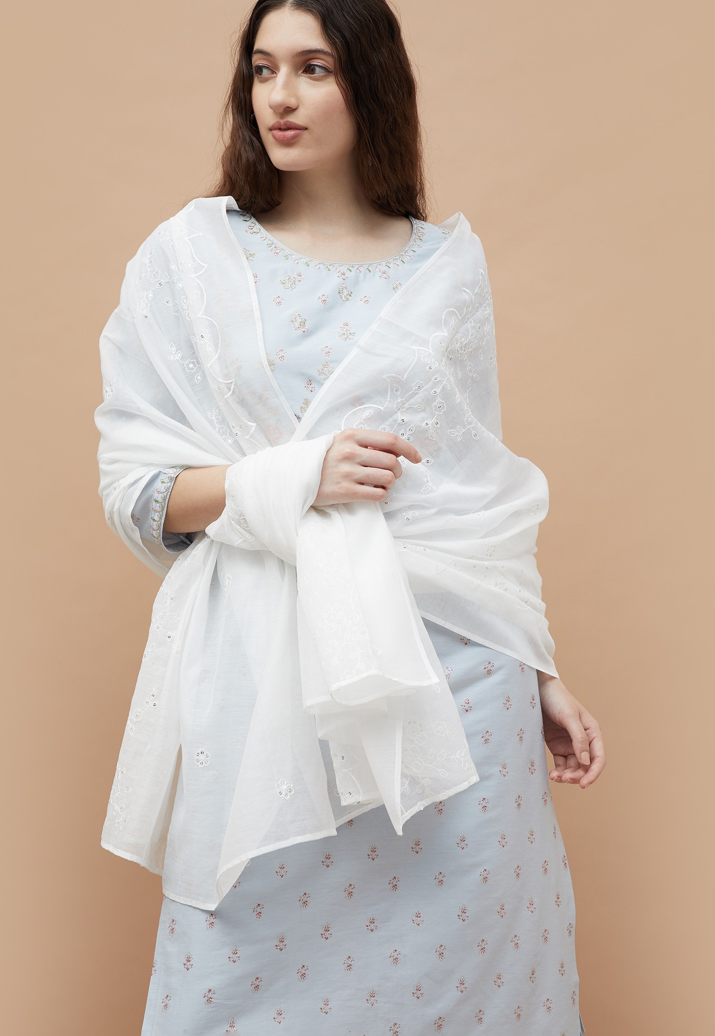 MELANGE Embroidered Dupatta-image-2