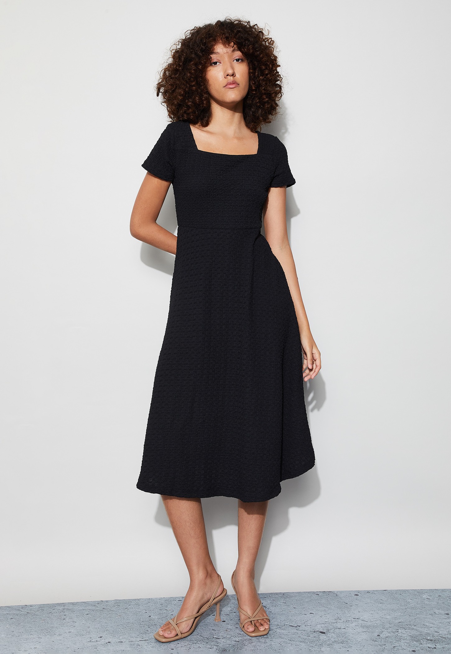 CODE Textured A-line Dress-picture-29