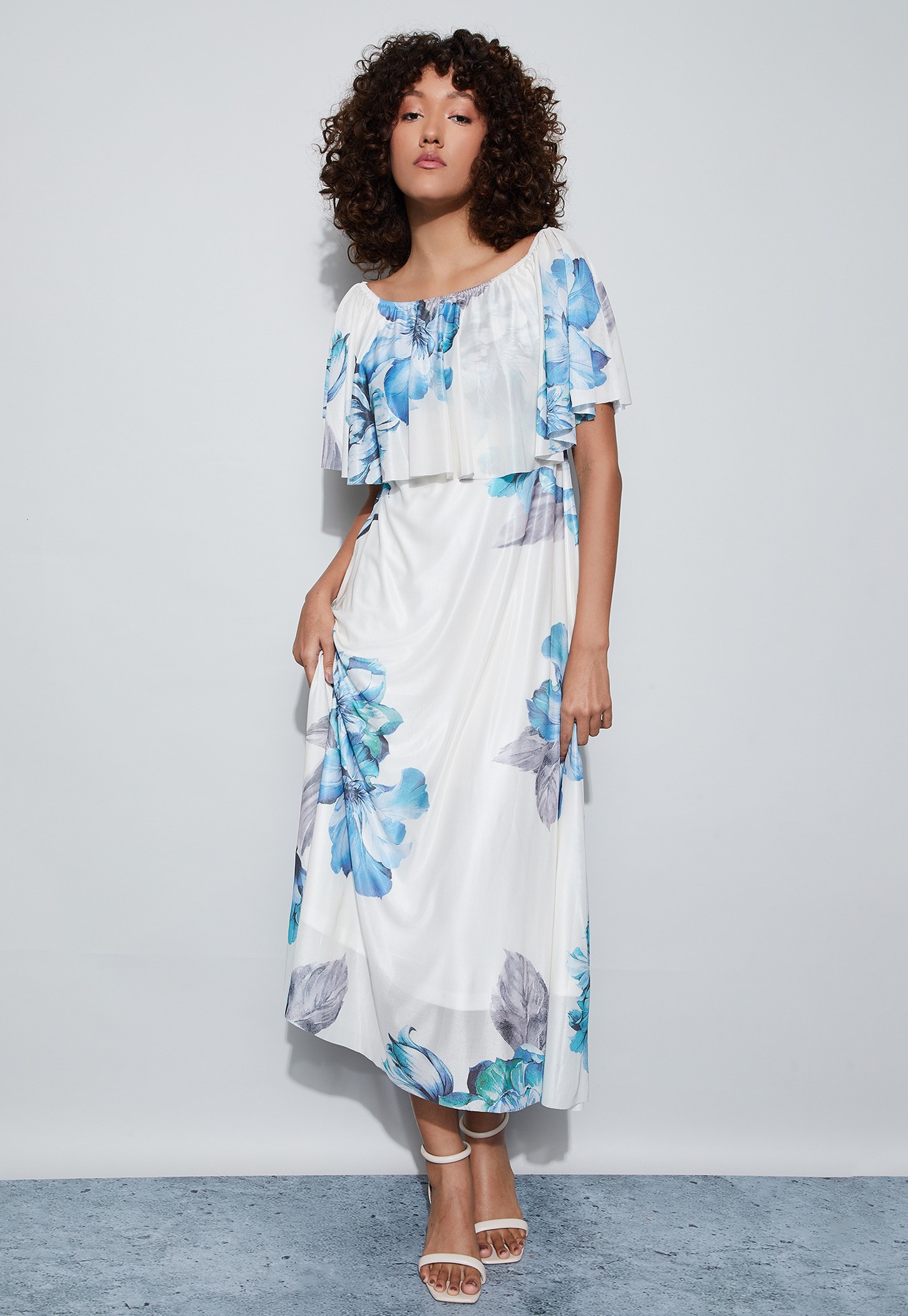CODE Floral Print Midi A-line Dress-picture-44