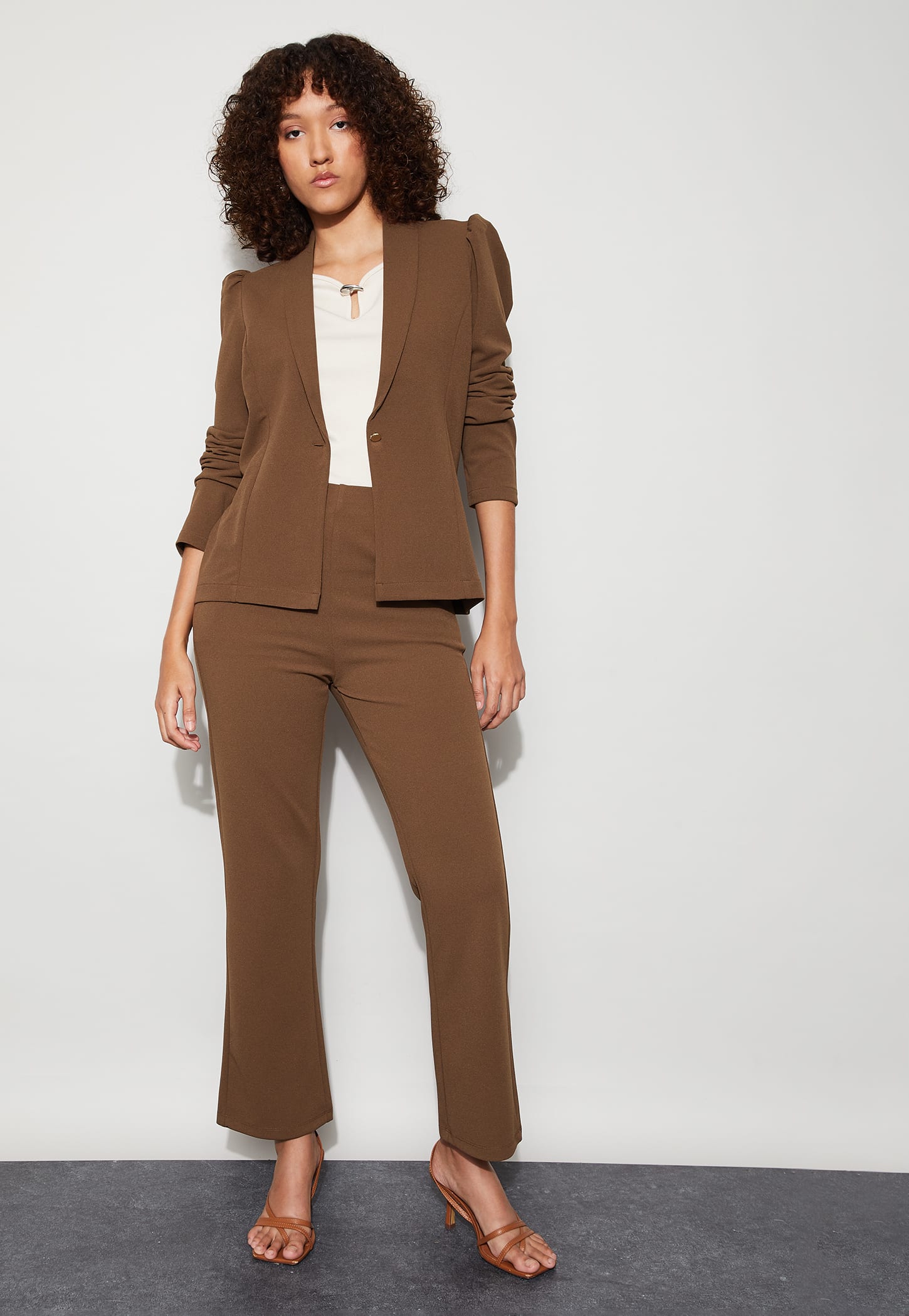 CODE Solid Single-Breasted Blazer-picture-45