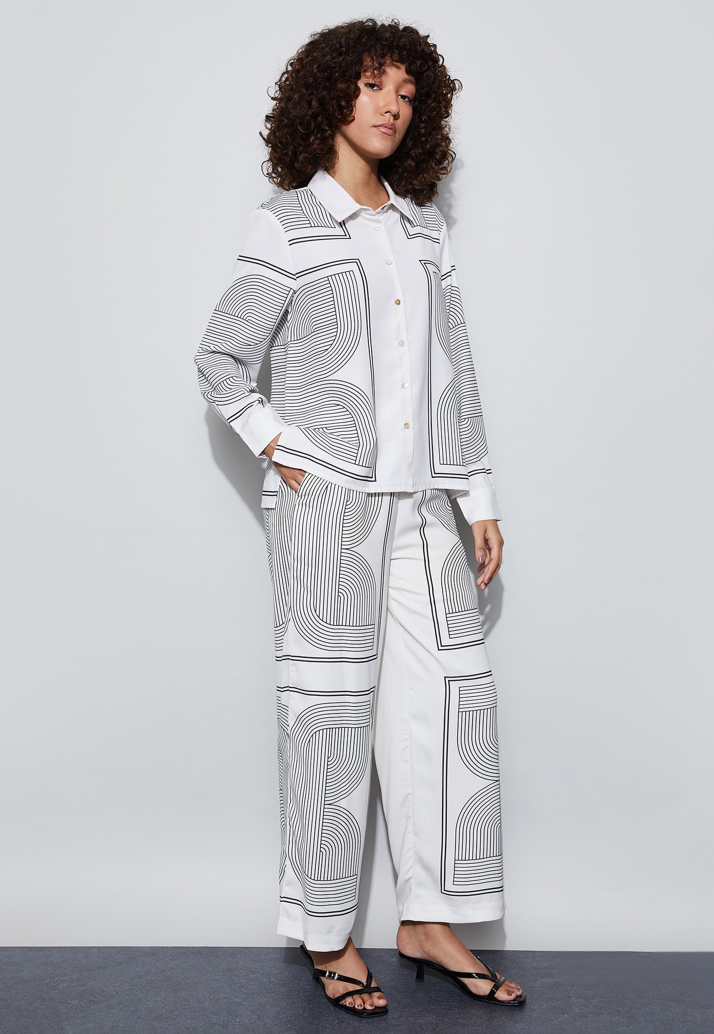 CODE Printed Wide Leg Trousers-picture-54