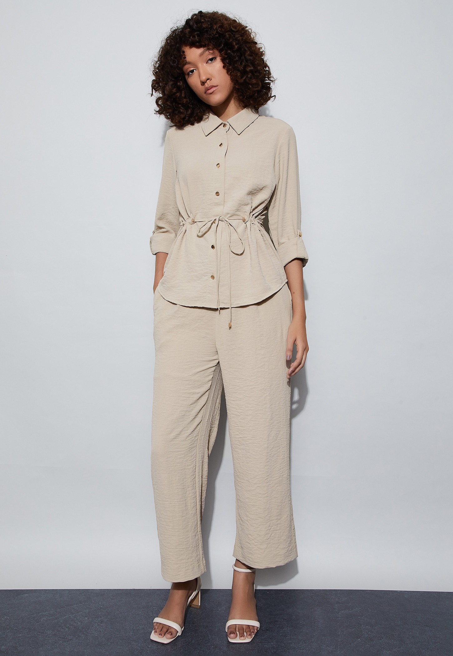 CODE Solid Shirt with Drawstring-picture-54