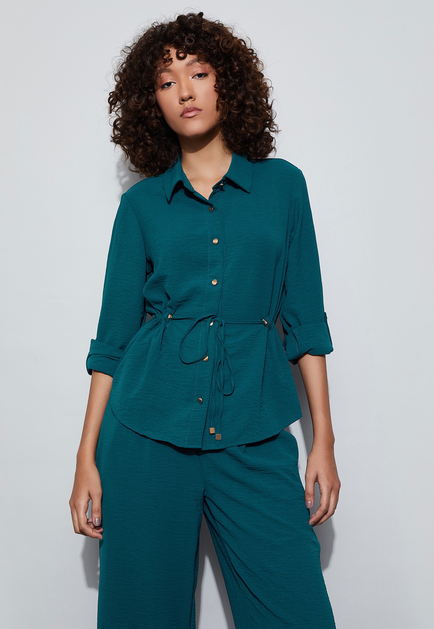 CODE Solid Shirt with Drawstring-picture-42