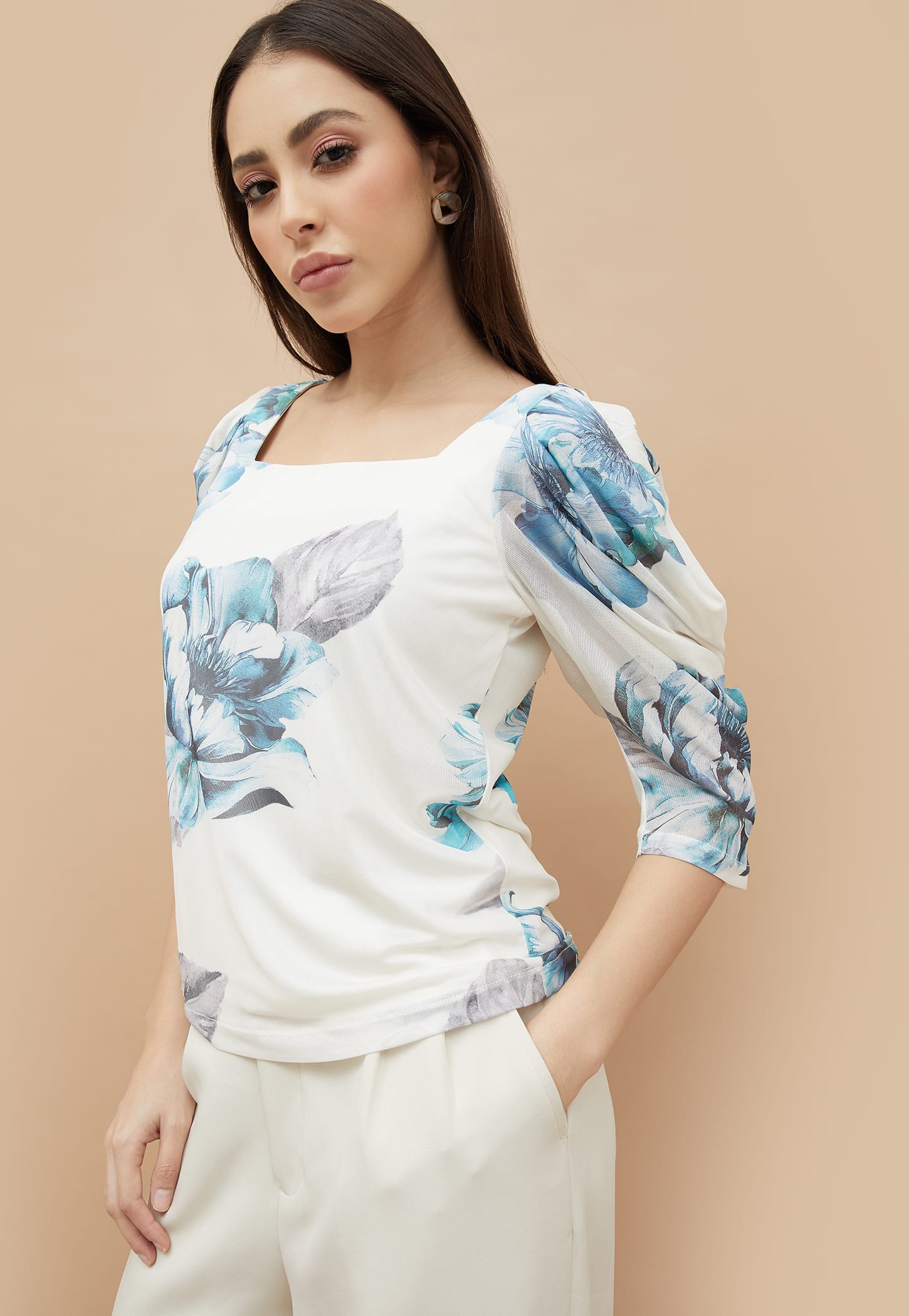 CODE Floral Print Top-picture-19