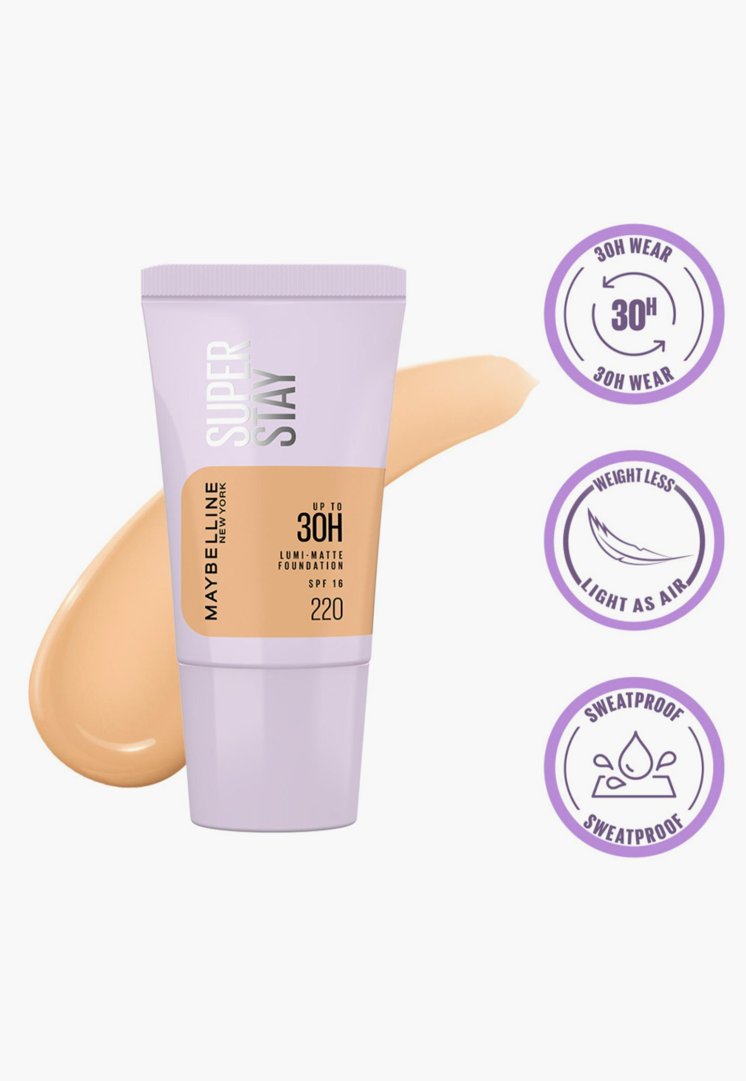 MAYBELLINE NEW YORK Super Stay Lumi Matte Liquid Foundation - 220 - 18ml-picture-13