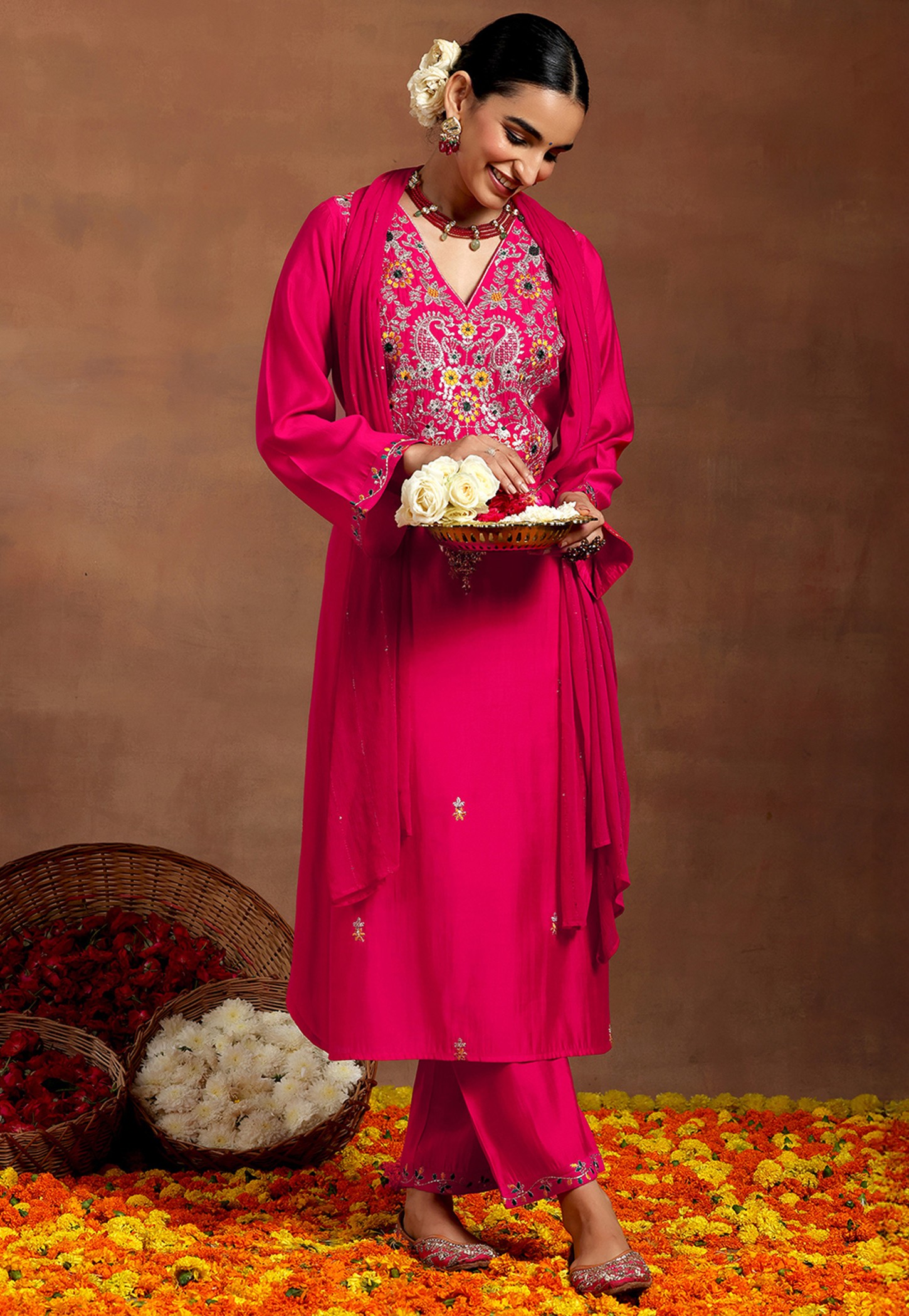 LIBAS Embroidered Straight Kurta Set-picture-25
