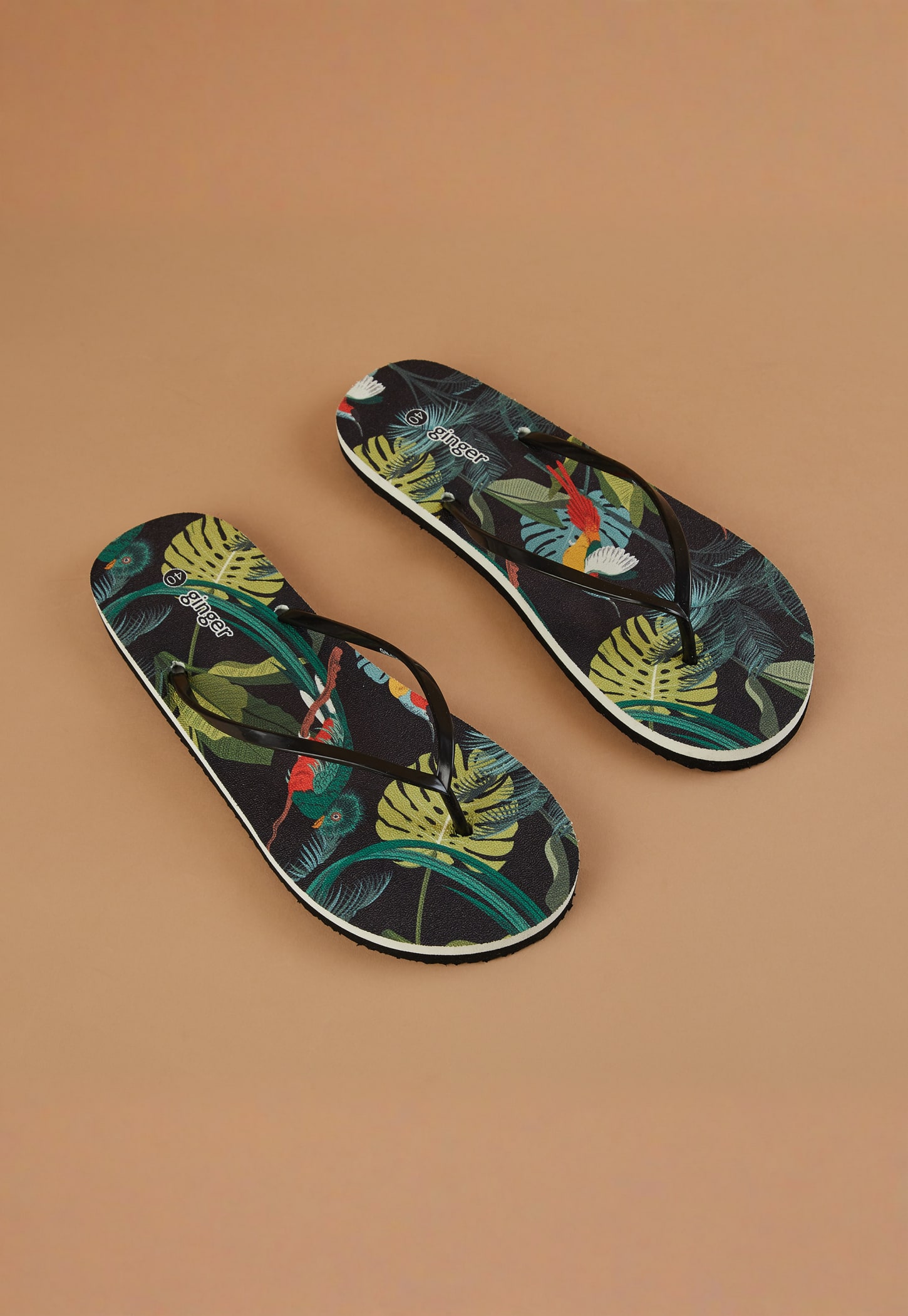 GINGER Tropical Print Flip Flops-picture-39
