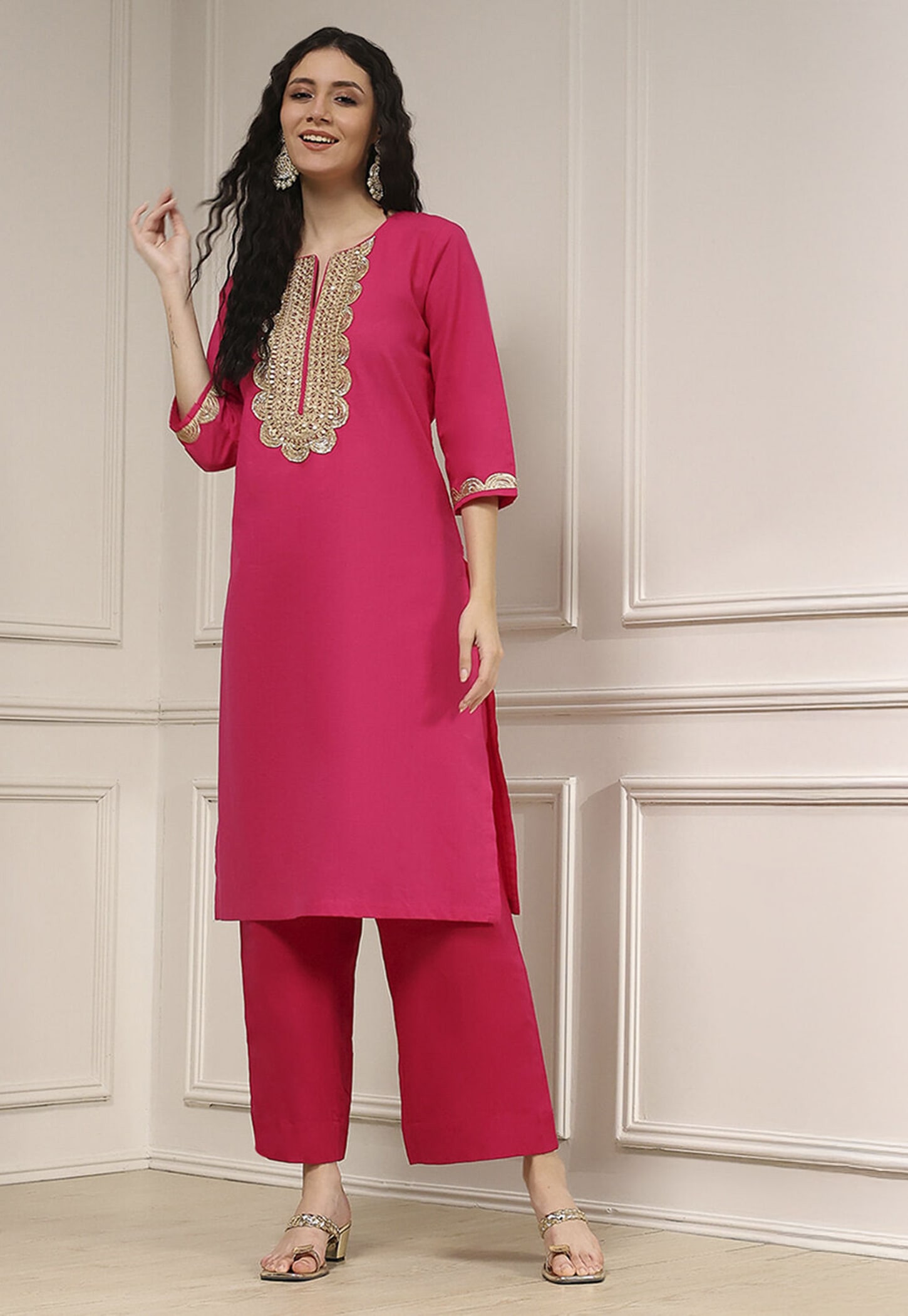 BIBA Embroidered Straight Kurta-picture-23