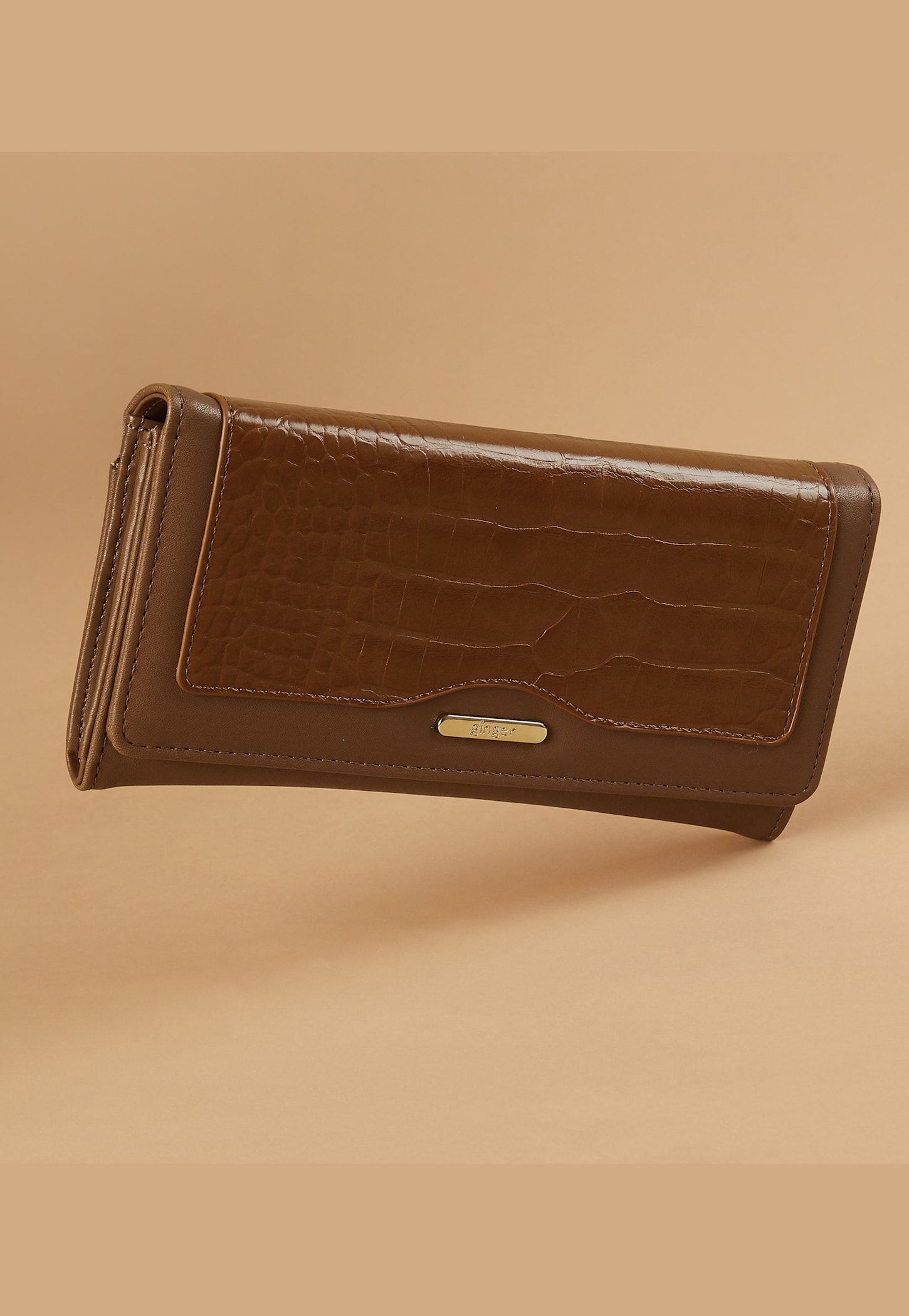 GINGER Croc Embossed Flap Wallet-picture-28