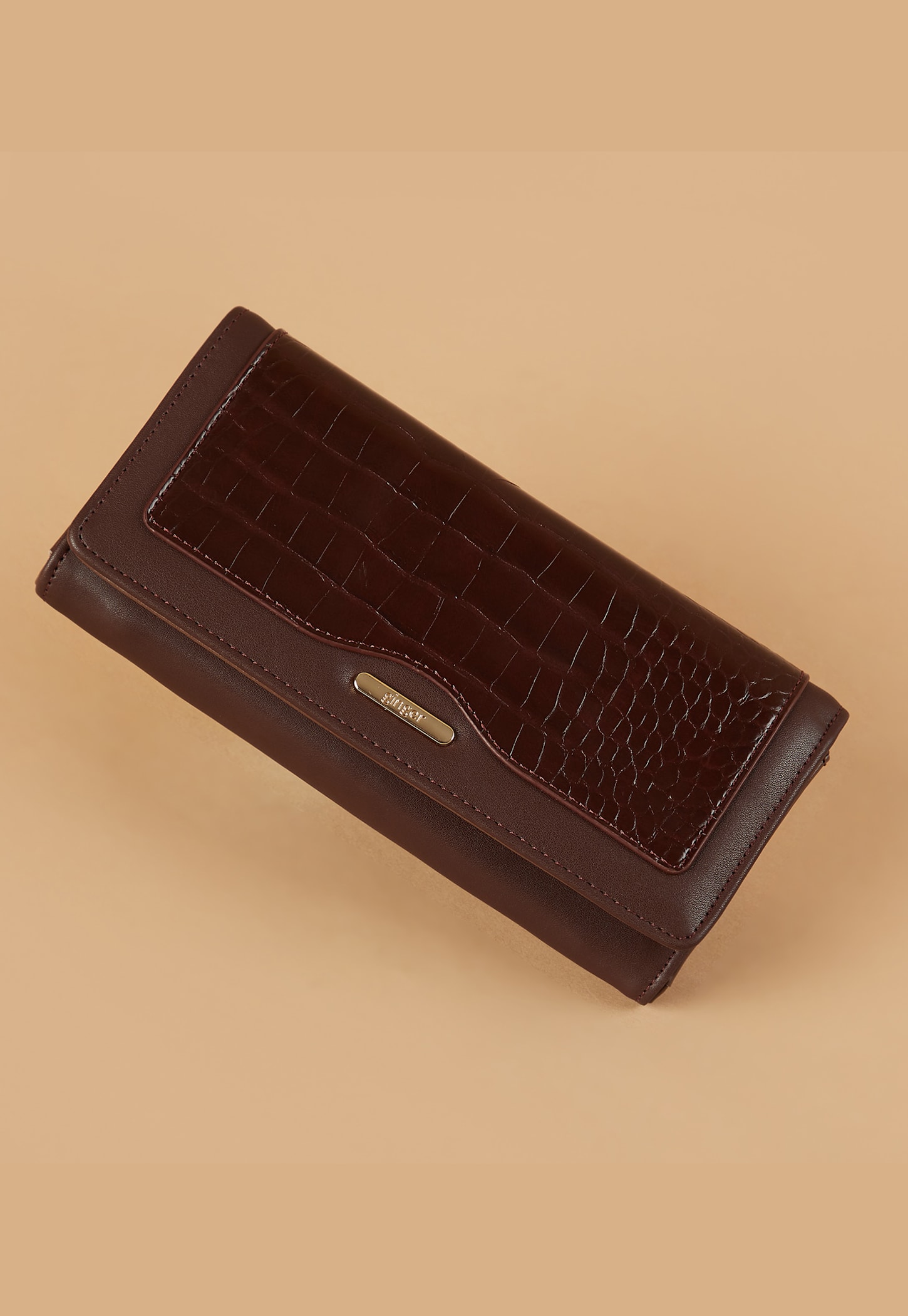 GINGER Croc Embossed Flap Wallet-picture-19