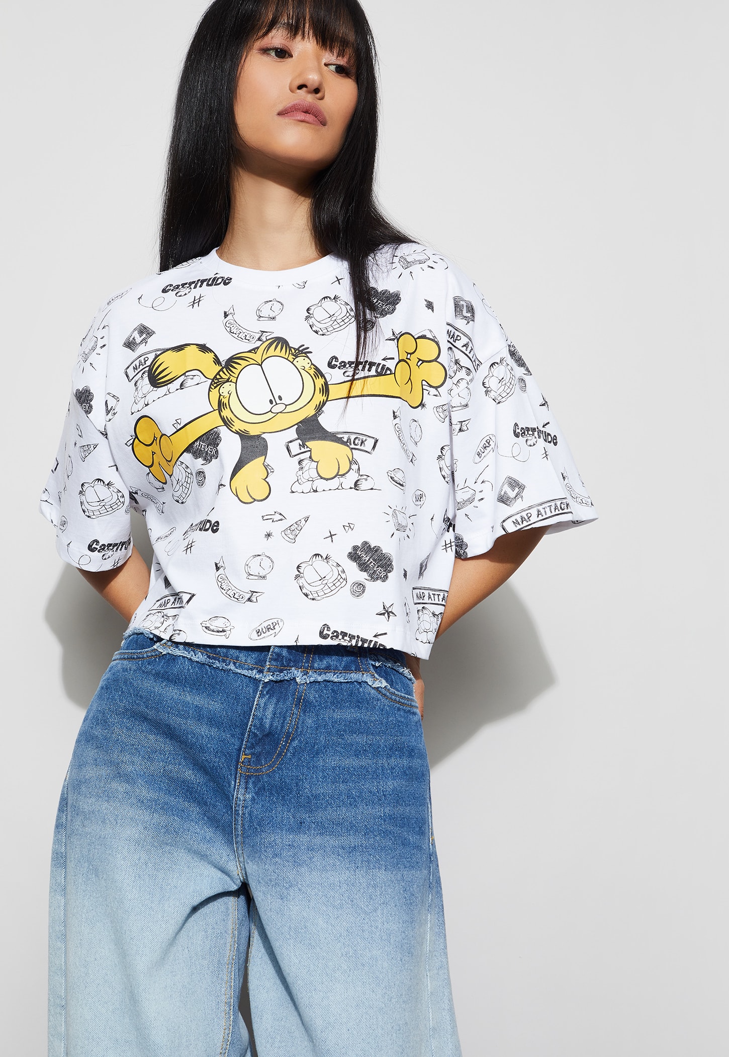 GINGER Garfleid Graphic Print T-shirt-picture-46