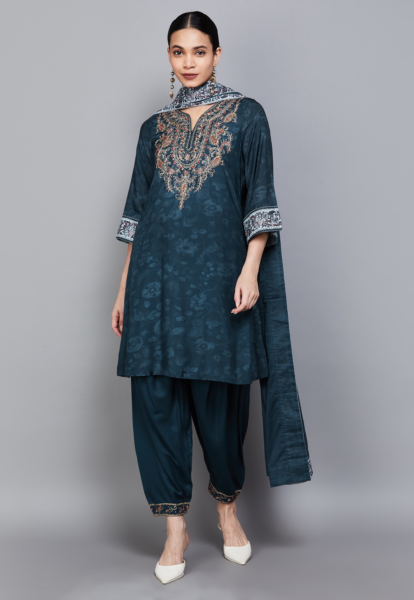BIBA Embroidered Straight Kurta Set-picture-31