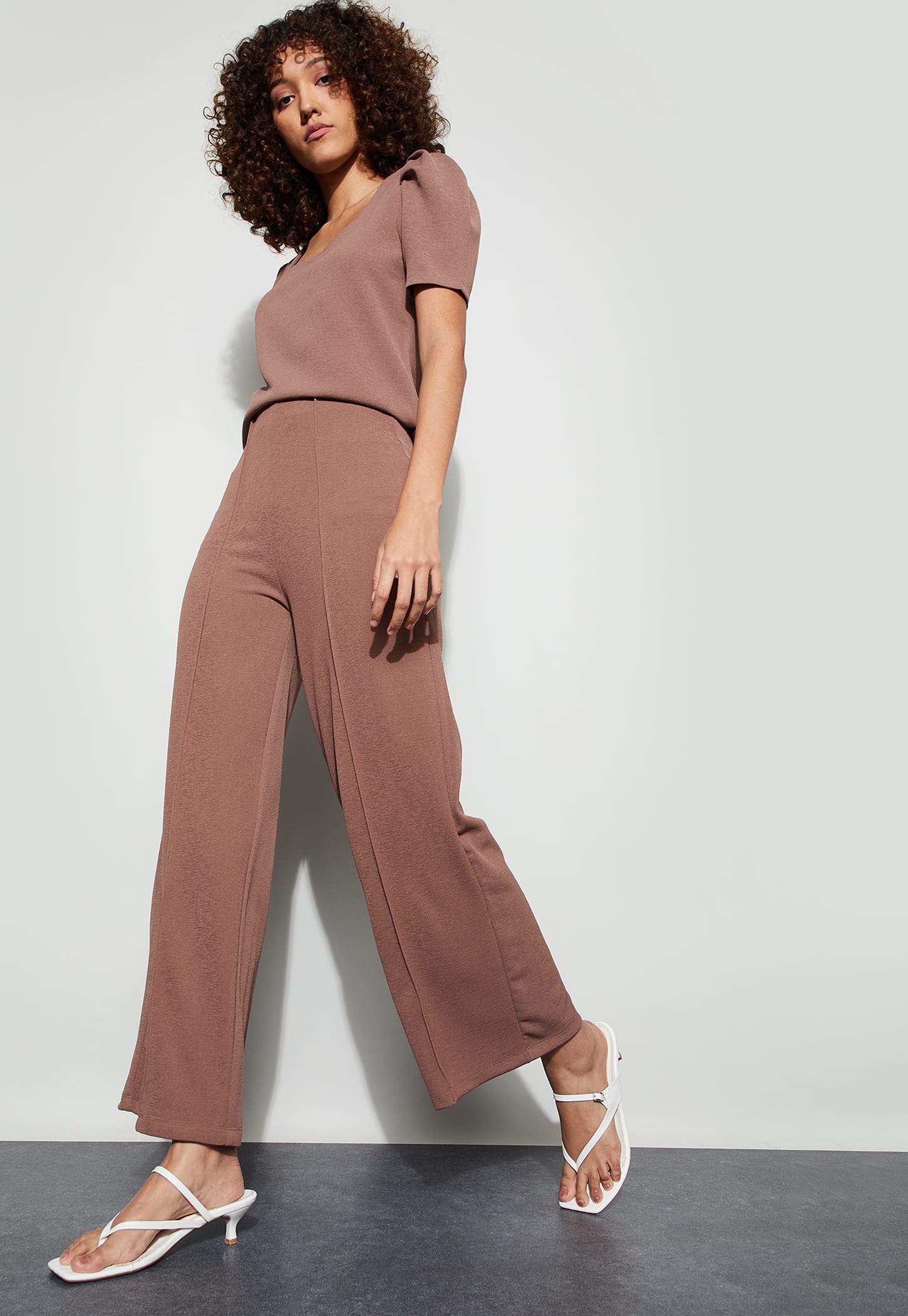 CODE Knitted Wide-Leg Trousers-picture-14