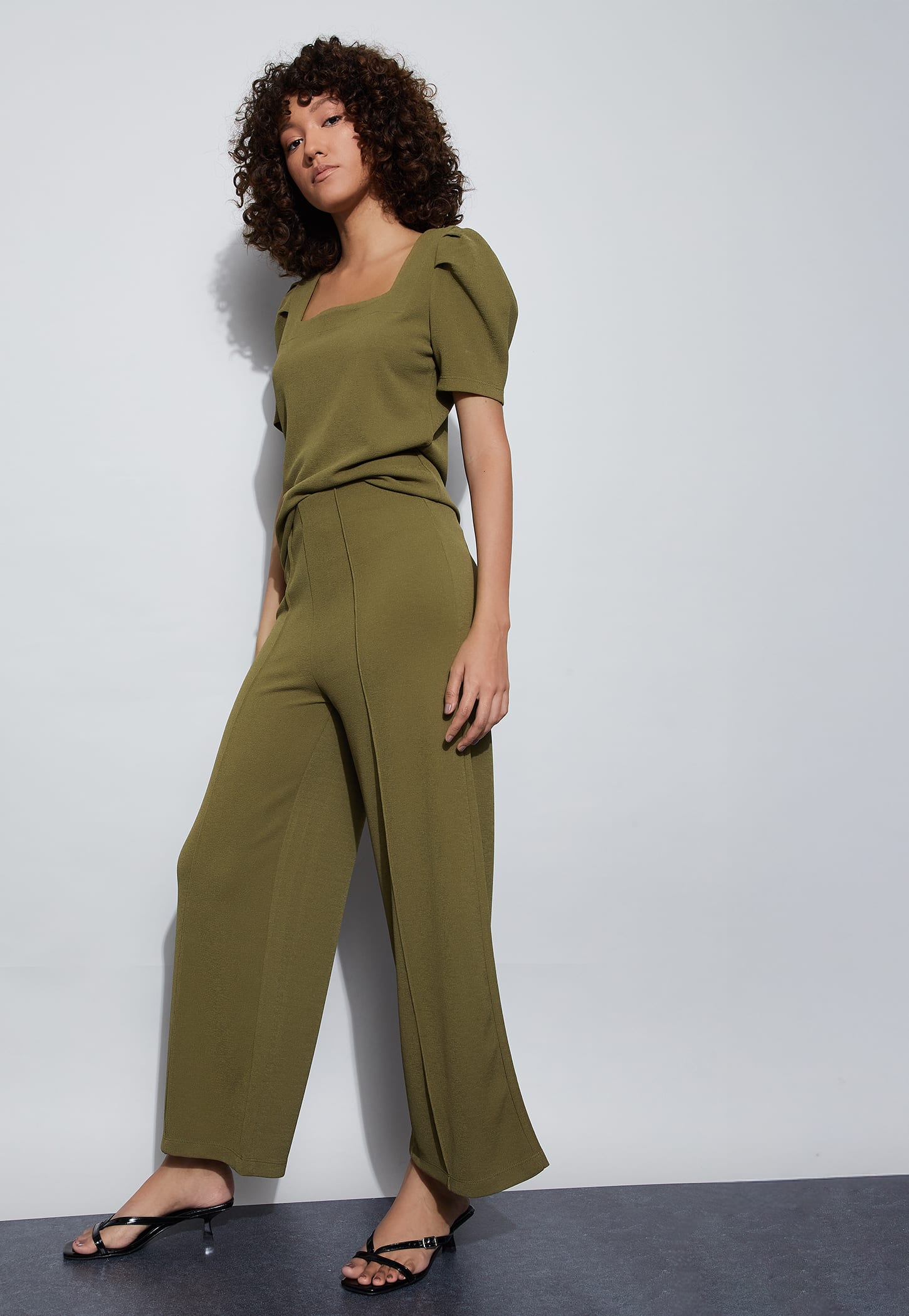 CODE Knitted Wide-Leg Trousers-picture-26