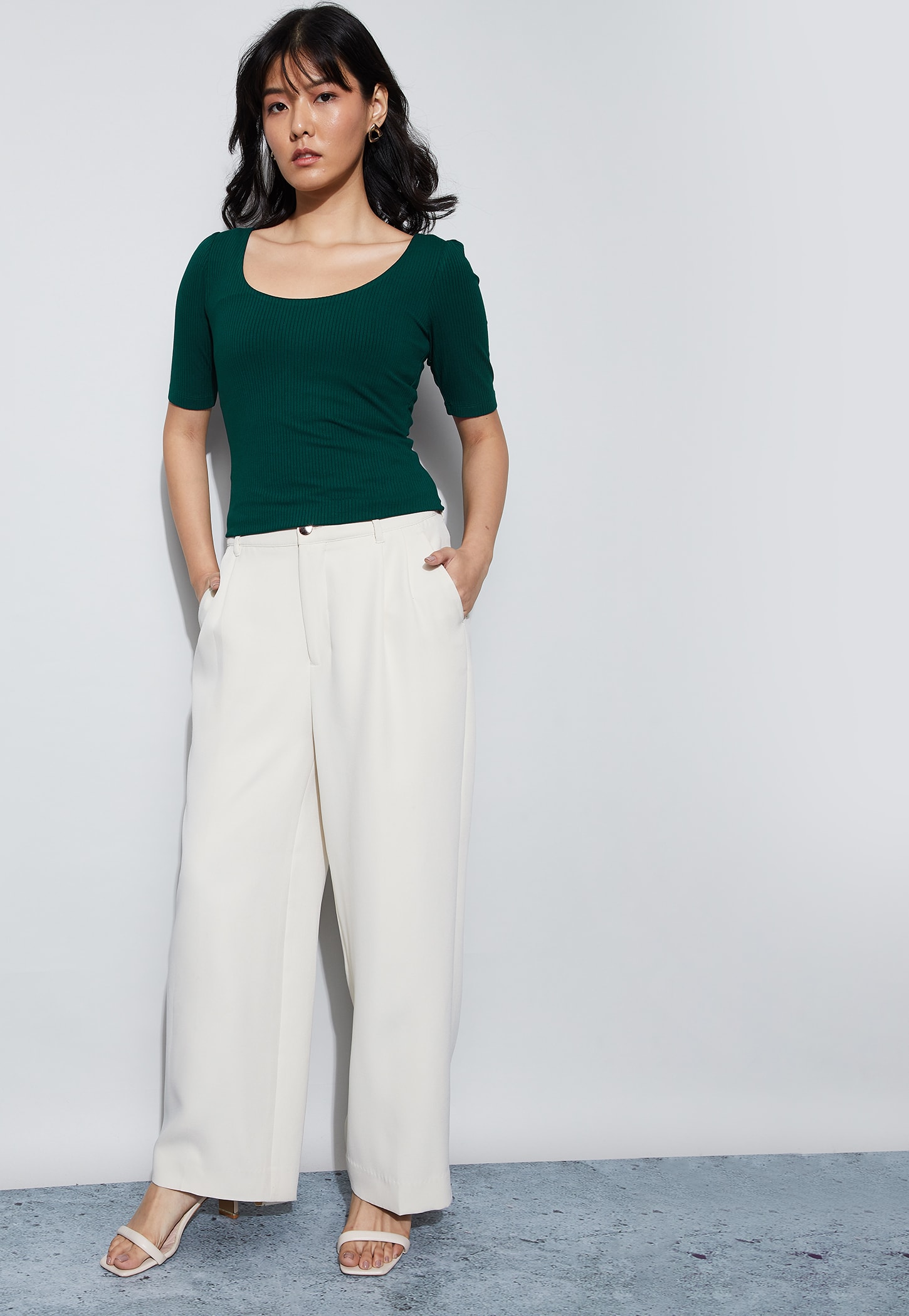 CODE Ribbed Scoop Neck Top-picture-19