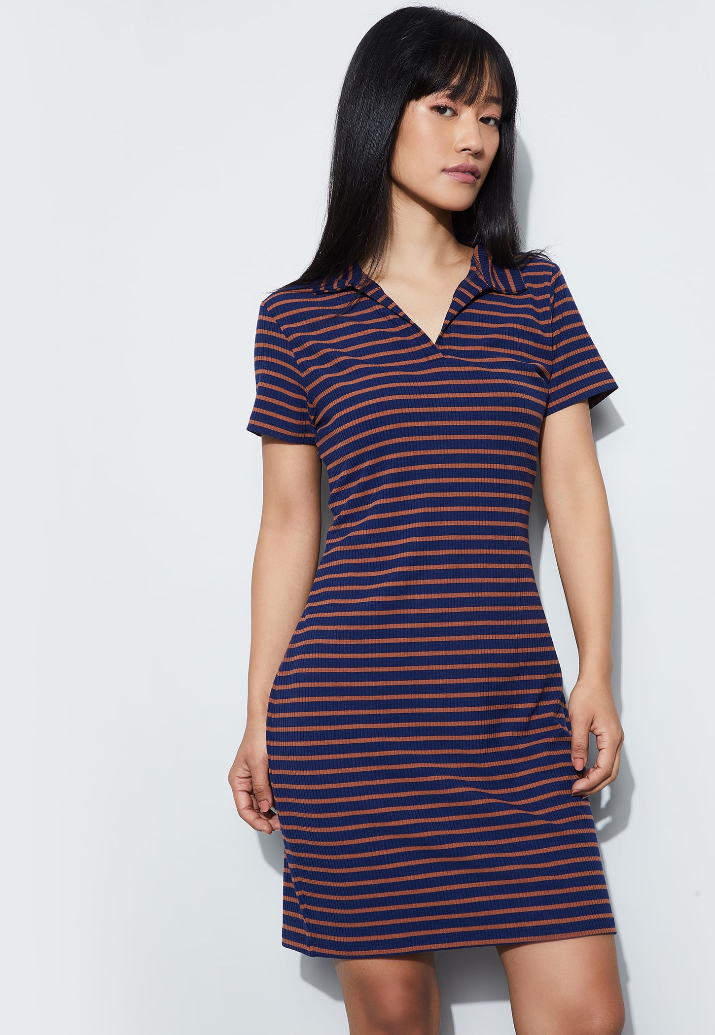GINGER Striped Polo Dress-image-17