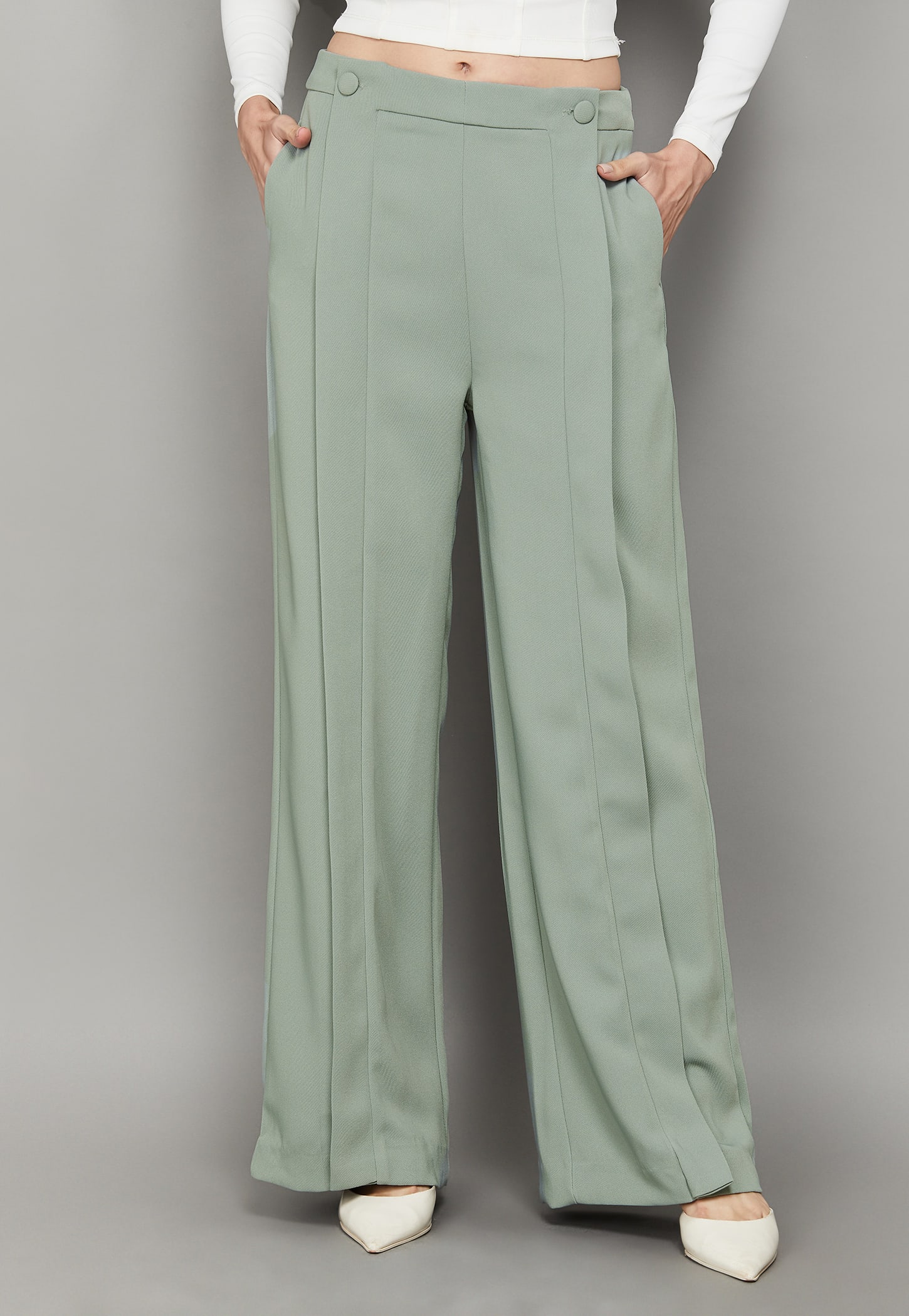 VAN HEUSEN Pintuck Wide Leg Trousers-picture-31