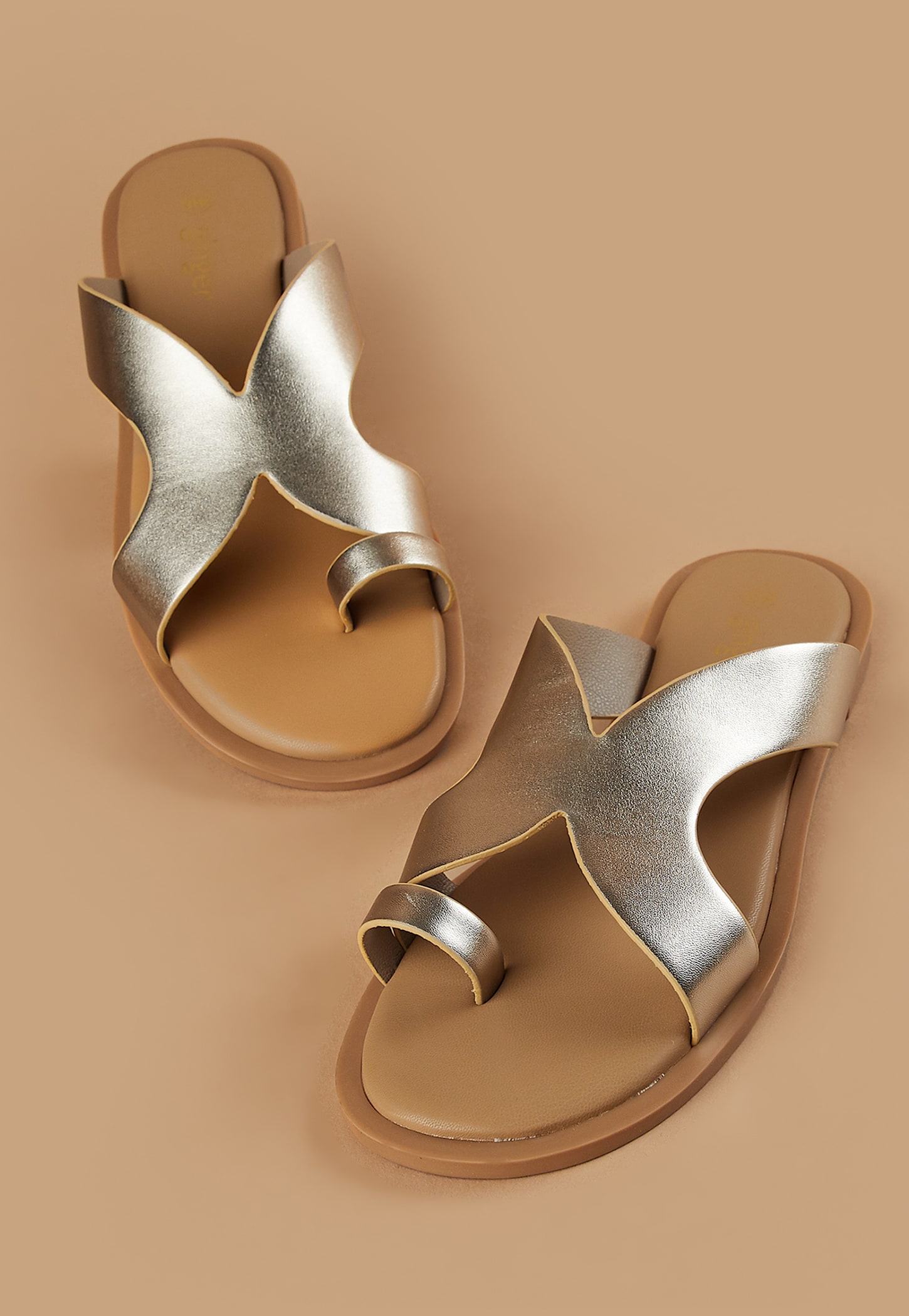 GINGER Metallic Ring Toe Flats-picture-10