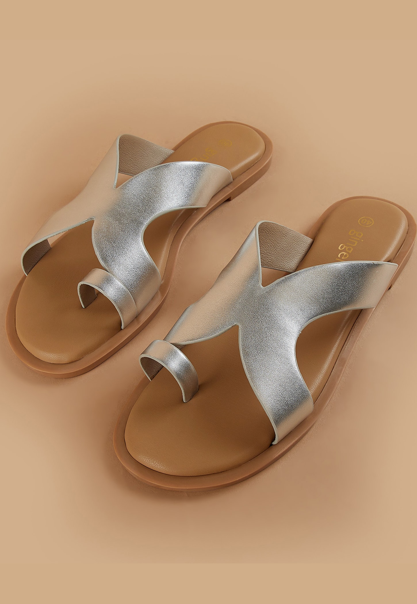 GINGER Metallic Ring Toe Flats-image-3